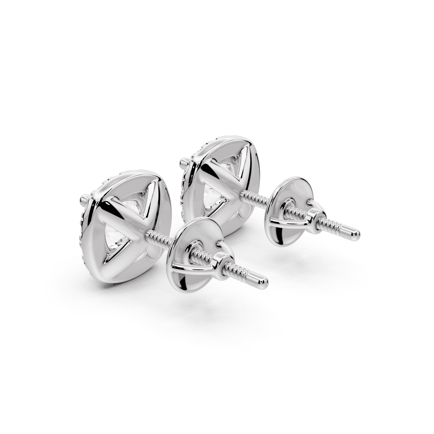 Solis - 2ct 14k white gold Cushion - Cut Diamond Stud Earrings - Mr. Alex Jewelry