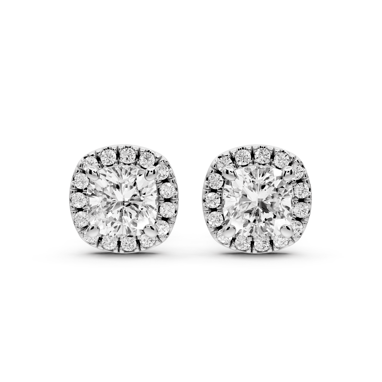 Solis - 2ct 14k white gold Cushion - Cut Diamond Stud Earrings - Mr. Alex Jewelry