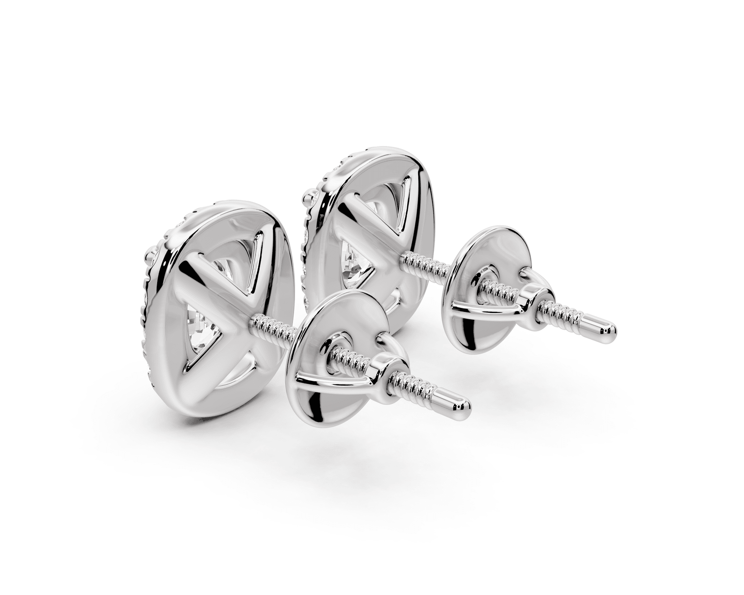 Solis - 2ct 14k white gold Elgcushion - Cut Diamond Stud Earrings - Mr. Alex Jewelry
