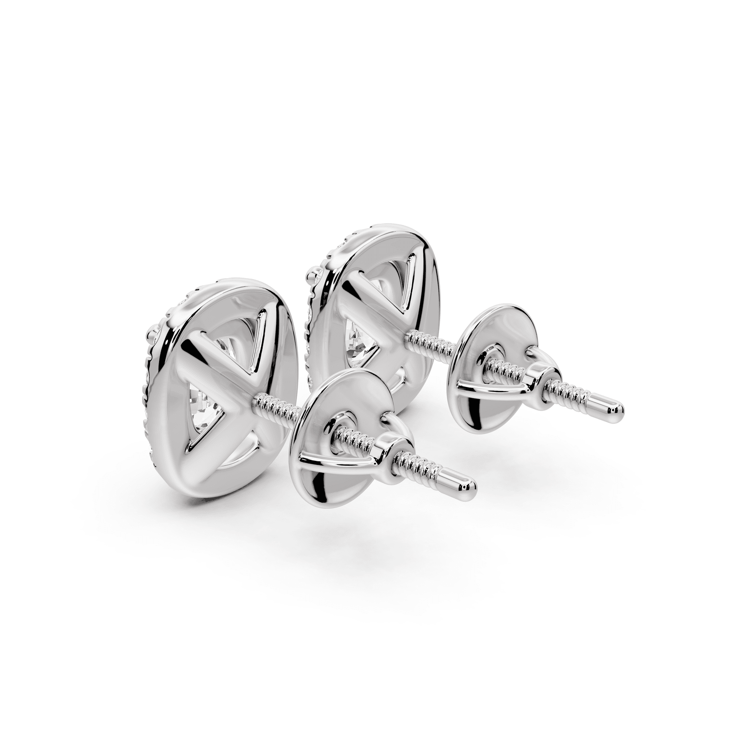 Solis - 2ct 14k white gold Elgcushion - Cut Diamond Stud Earrings - Mr. Alex Jewelry