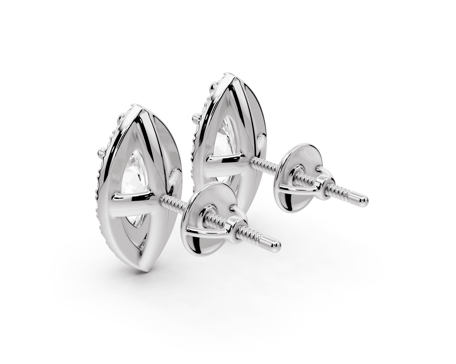 Solis - 2ct 14k white gold Marquise - Cut Diamond Stud Earrings - Mr. Alex Jewelry