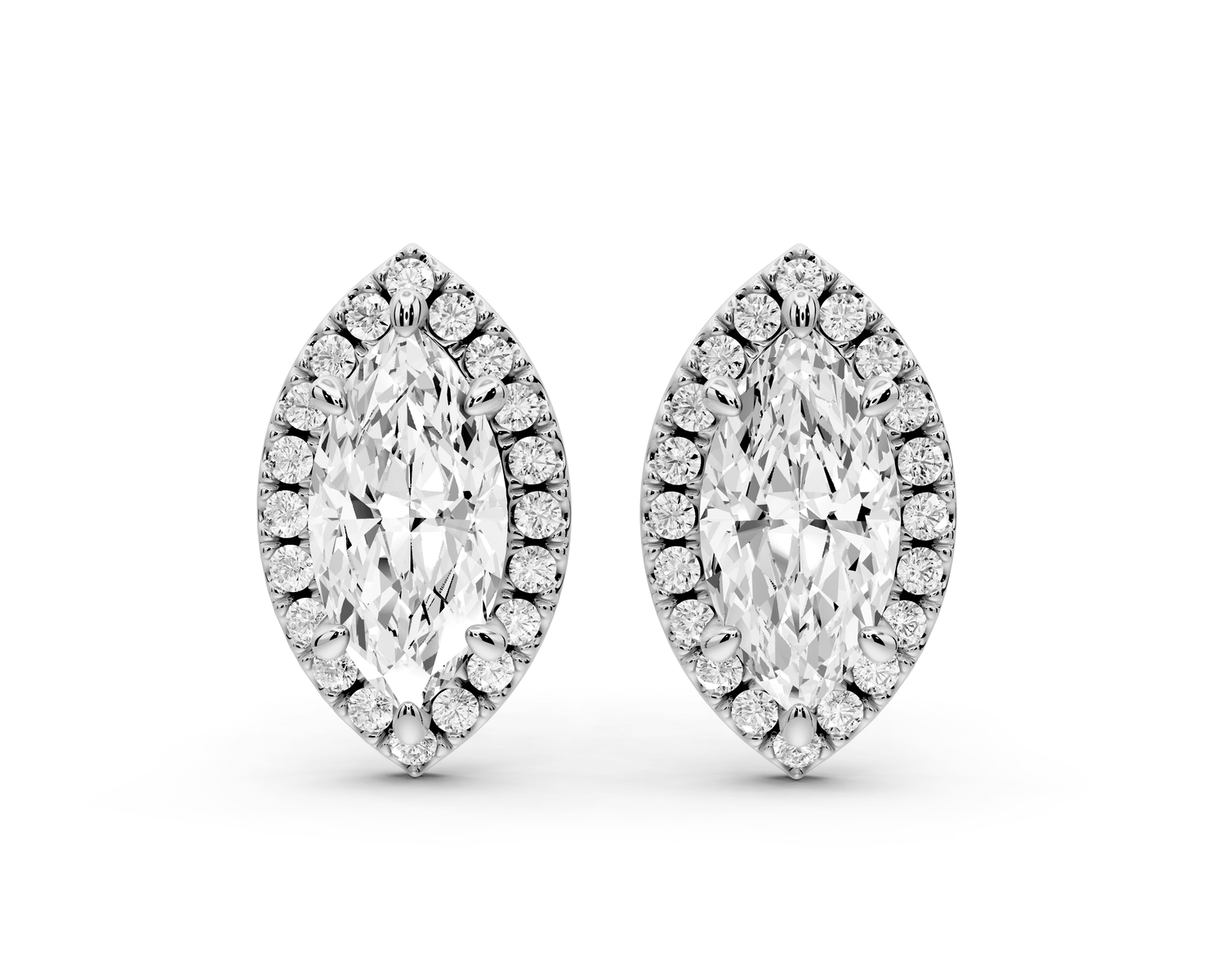 Solis - 2ct 14k white gold Marquise - Cut Diamond Stud Earrings - Mr. Alex Jewelry