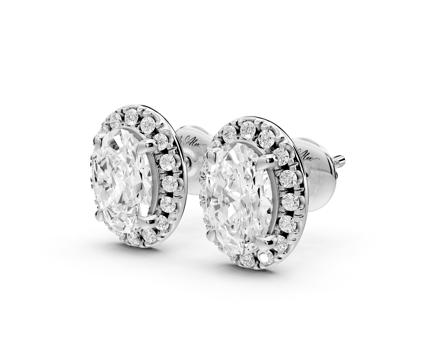 Solis - 2ct 14k white gold Oval - Cut Diamond Stud Earrings - Mr. Alex Jewelry