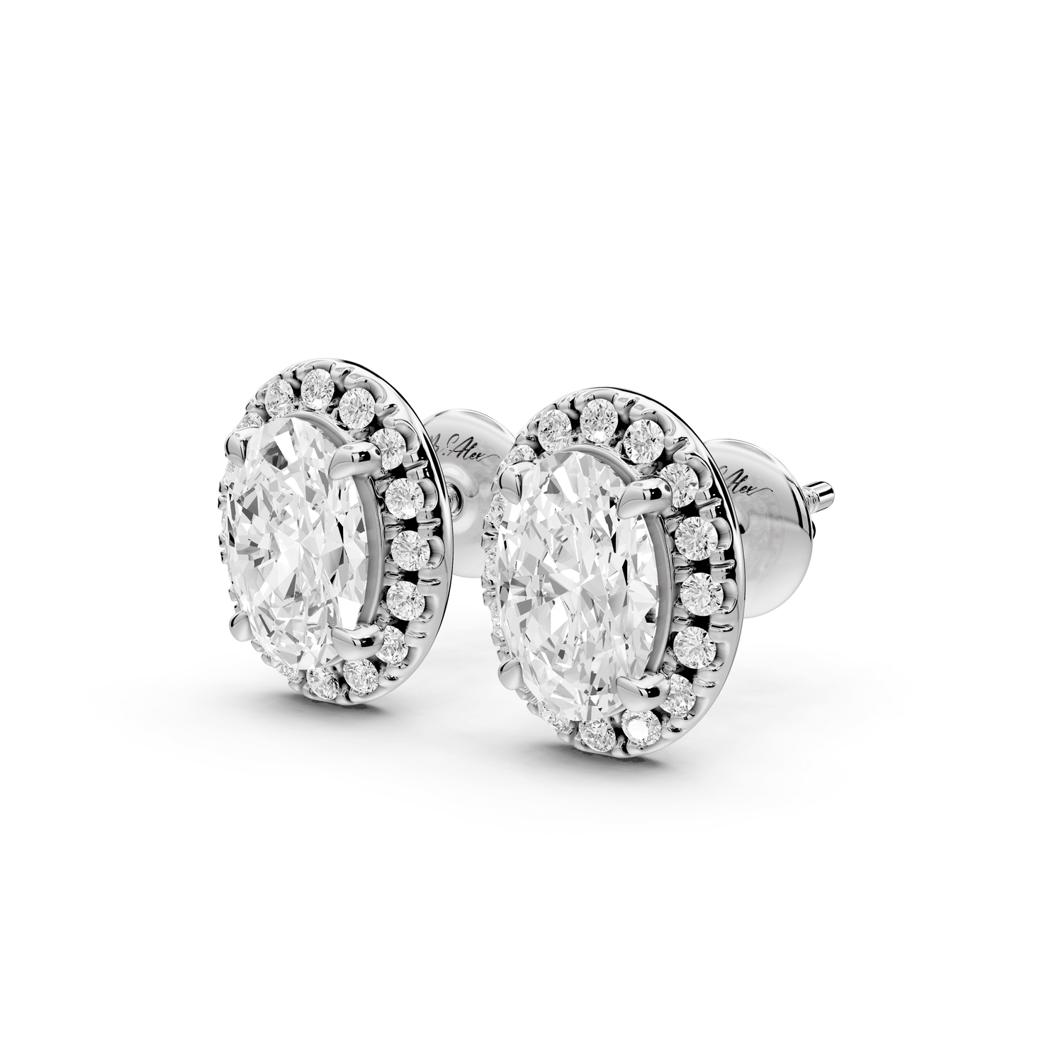Solis - 2ct 14k white gold Oval - Cut Diamond Stud Earrings - Mr. Alex Jewelry