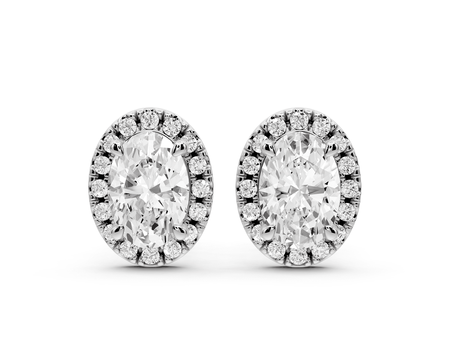 Solis - 2ct 14k white gold Oval - Cut Diamond Stud Earrings - Mr. Alex Jewelry