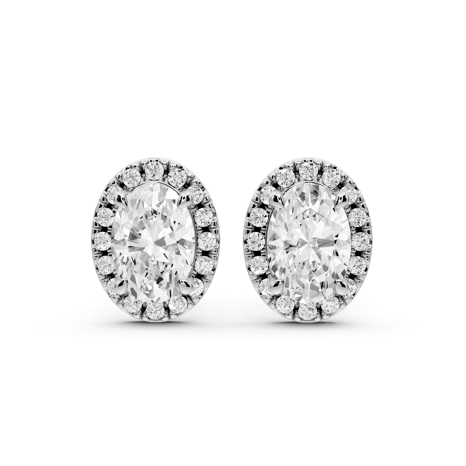 Solis - 2ct 14k white gold Oval - Cut Diamond Stud Earrings - Mr. Alex Jewelry
