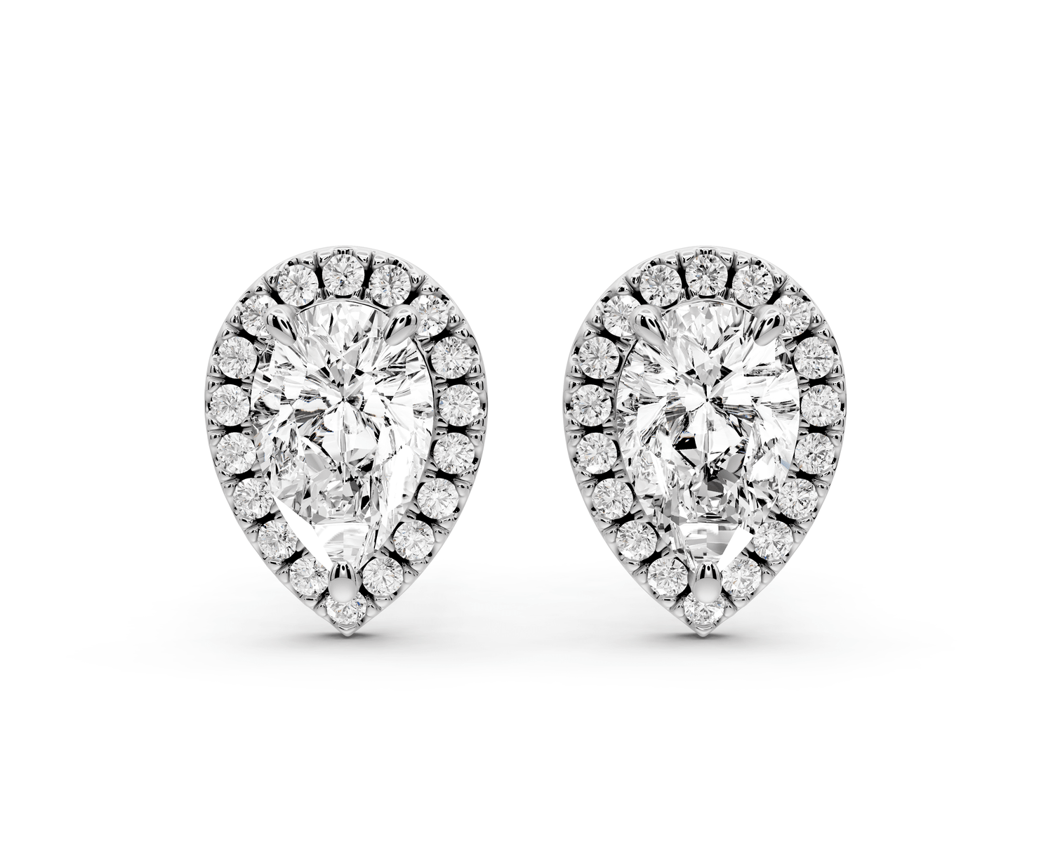 Solis - 2ct 14k white gold Pear - Cut Diamond Stud Earrings - Mr. Alex Jewelry