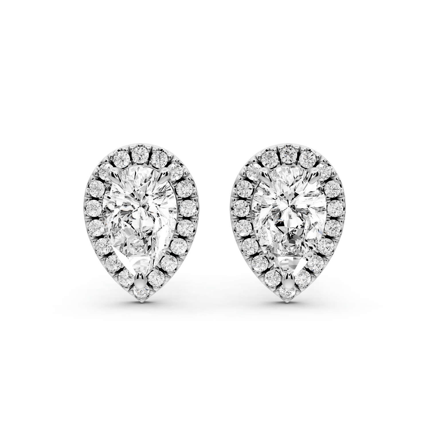 Solis - 2ct 14k white gold Pear - Cut Diamond Stud Earrings - Mr. Alex Jewelry
