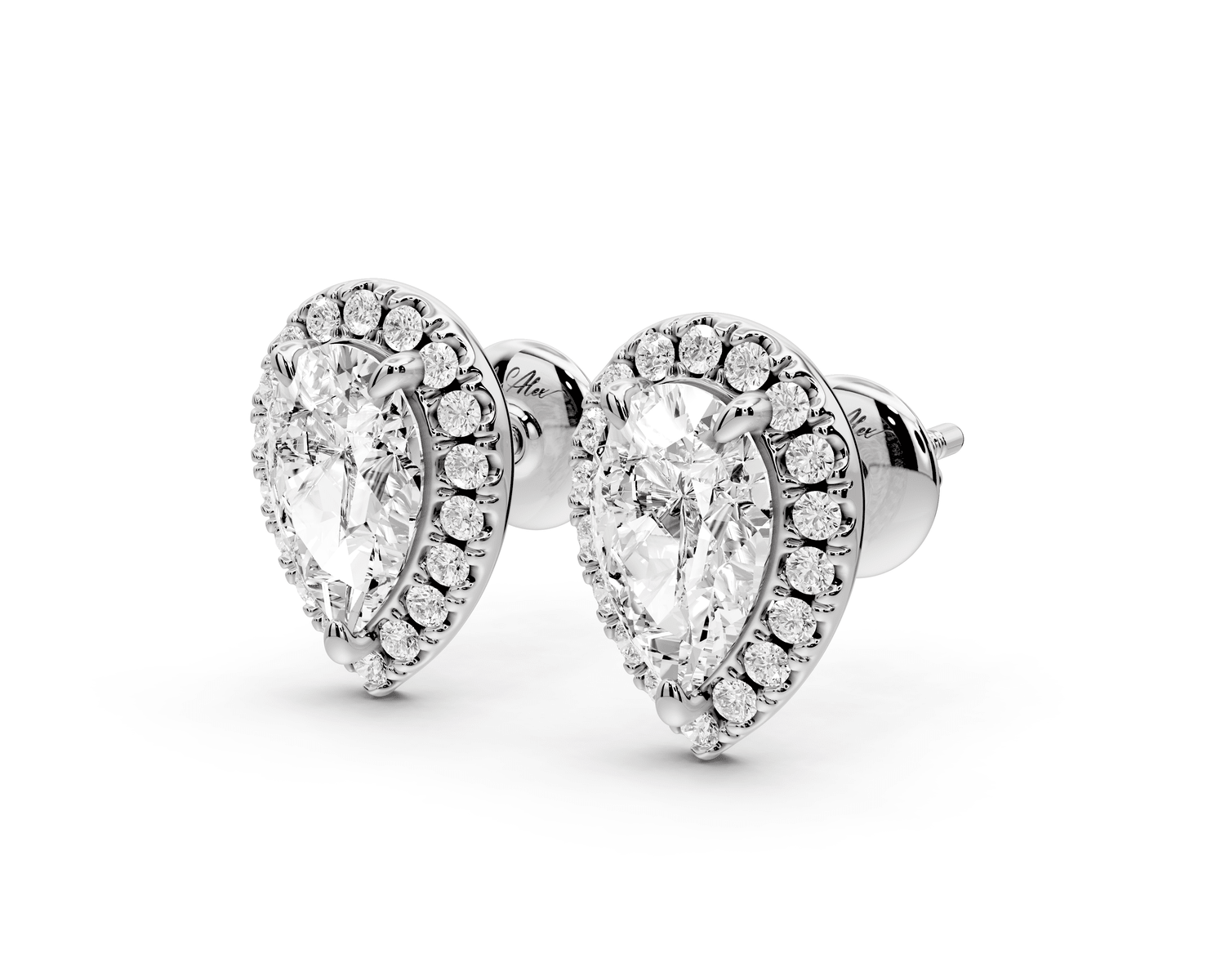 Solis - 2ct 14k white gold Pear - Cut Diamond Stud Earrings - Mr. Alex Jewelry