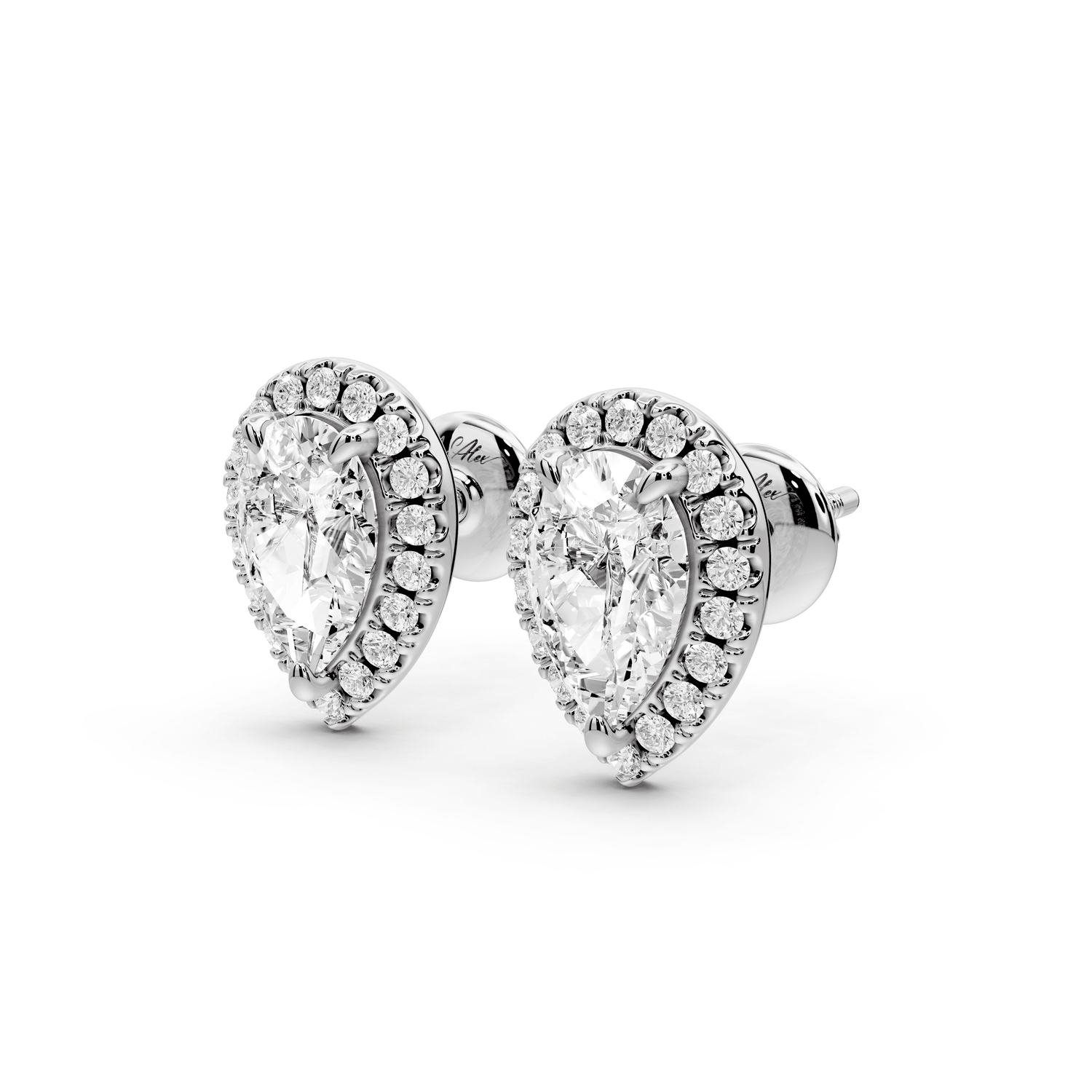Solis - 2ct 14k white gold Pear - Cut Diamond Stud Earrings - Mr. Alex Jewelry
