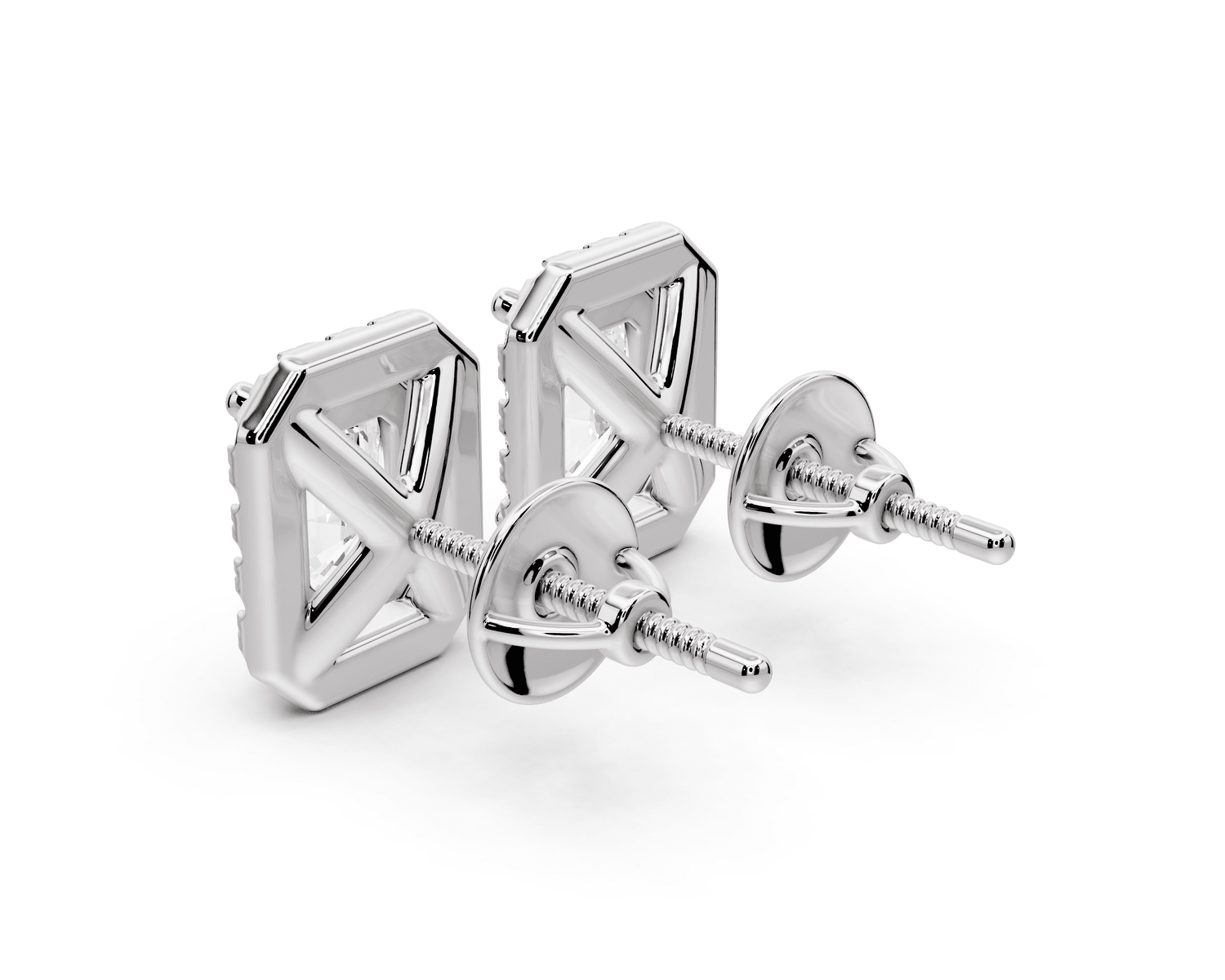 Solis - 2ct 14k white gold Radiant - Cut Diamond Stud Earrings - Mr. Alex Jewelry