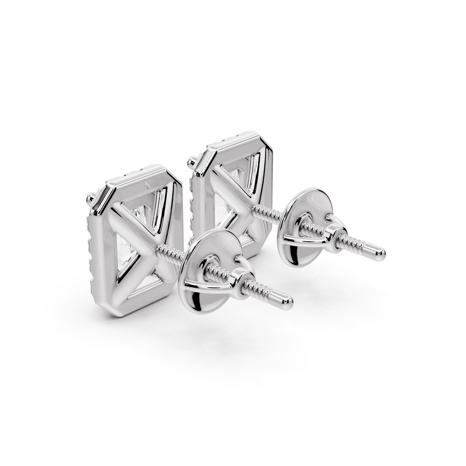 Solis - 2ct 14k white gold Radiant - Cut Diamond Stud Earrings - Mr. Alex Jewelry