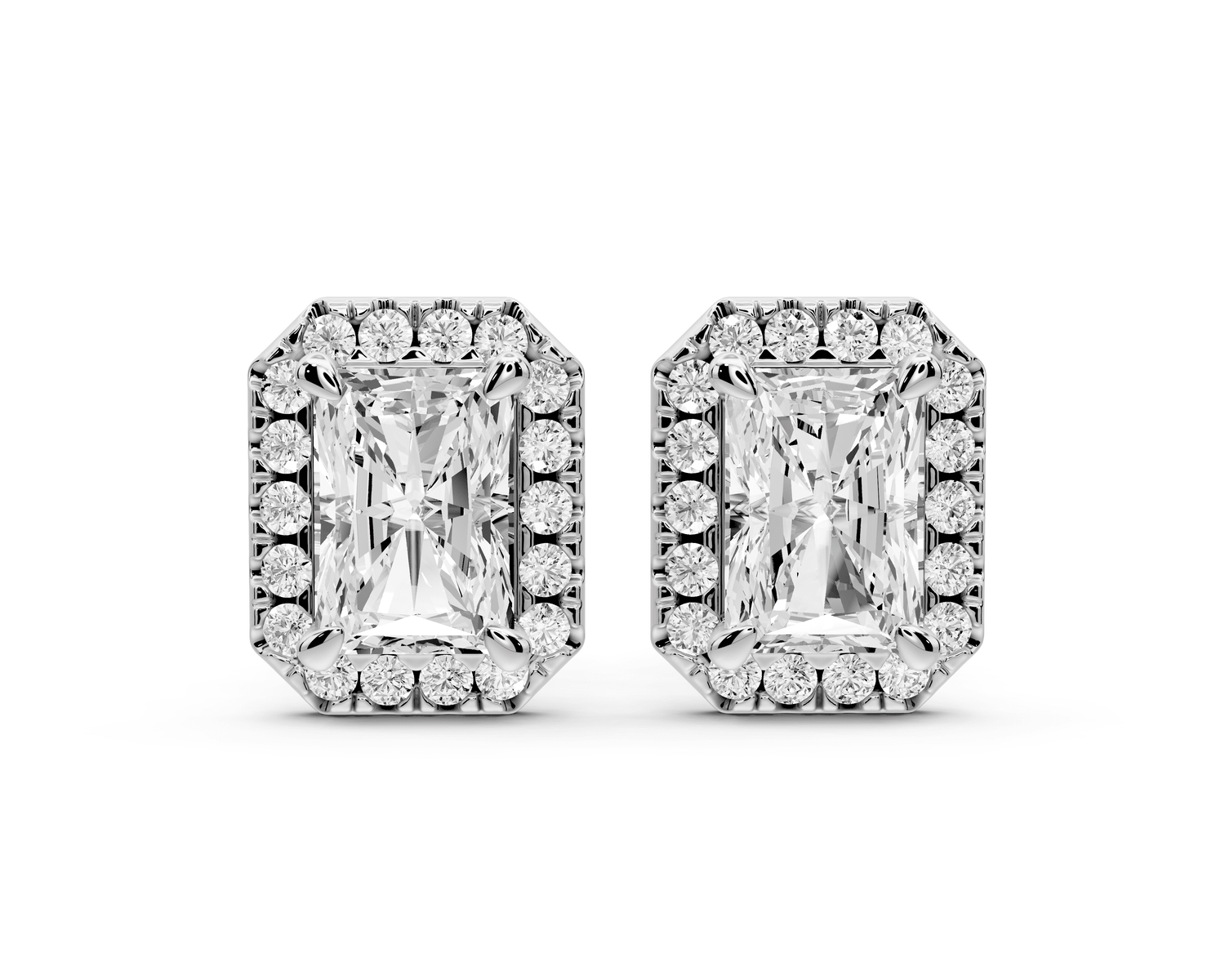 Solis - 2ct 14k white gold Radiant - Cut Diamond Stud Earrings - Mr. Alex Jewelry