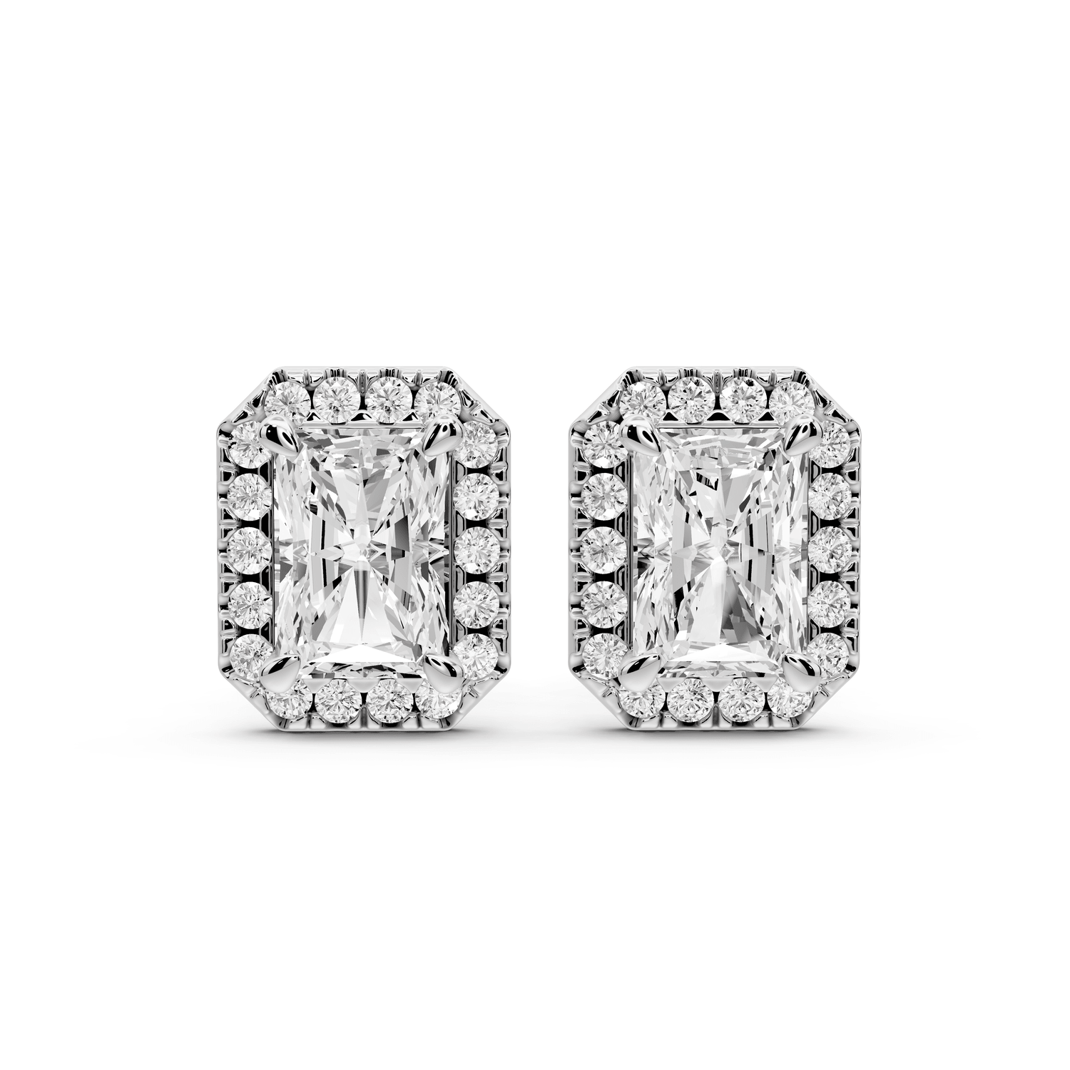 Solis - 2ct 14k white gold Radiant - Cut Diamond Stud Earrings - Mr. Alex Jewelry