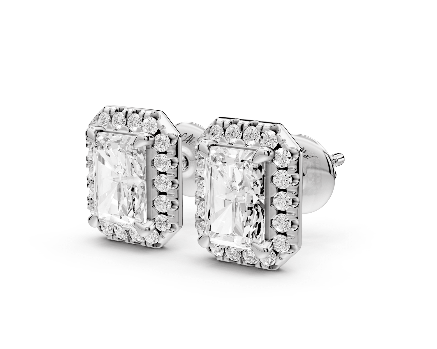 Solis - 2ct 14k white gold Radiant - Cut Diamond Stud Earrings - Mr. Alex Jewelry