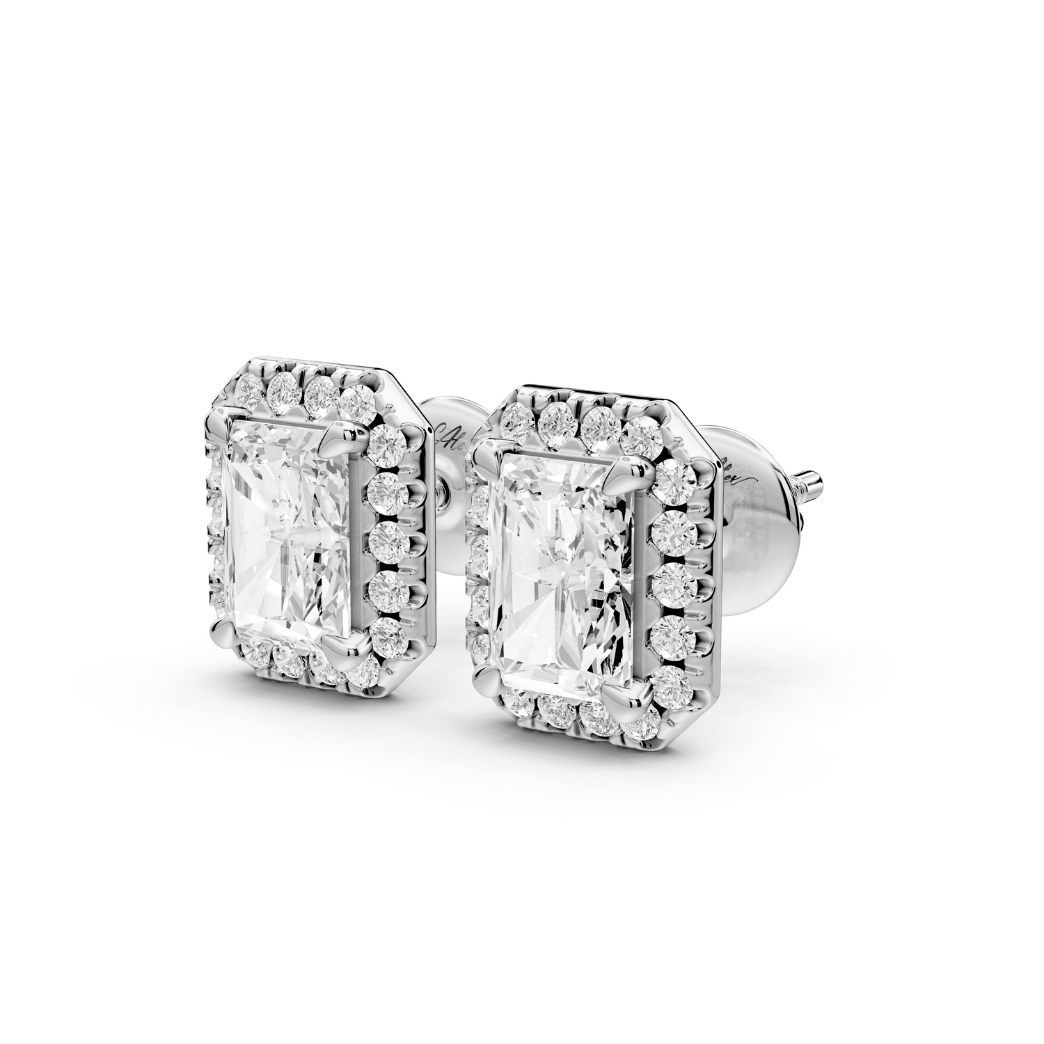 Solis - 2ct 14k white gold Radiant - Cut Diamond Stud Earrings - Mr. Alex Jewelry