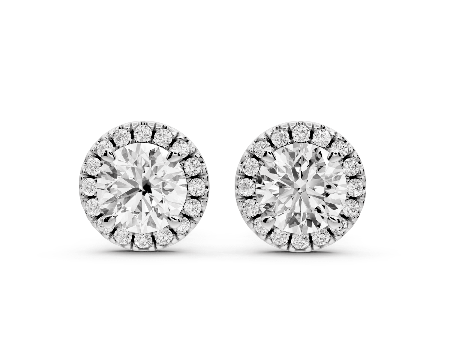 Solis - 2ct 14k white gold Round - Cut Diamond Stud Earrings - Mr. Alex Jewelry