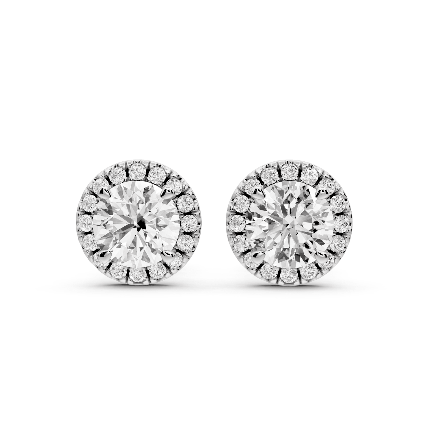 Solis - 2ct 14k white gold Round - Cut Diamond Stud Earrings - Mr. Alex Jewelry