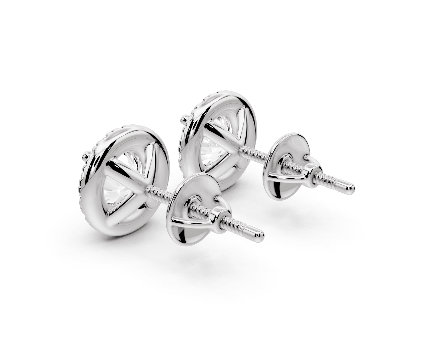 Solis - 2ct 14k white gold Round - Cut Diamond Stud Earrings - Mr. Alex Jewelry