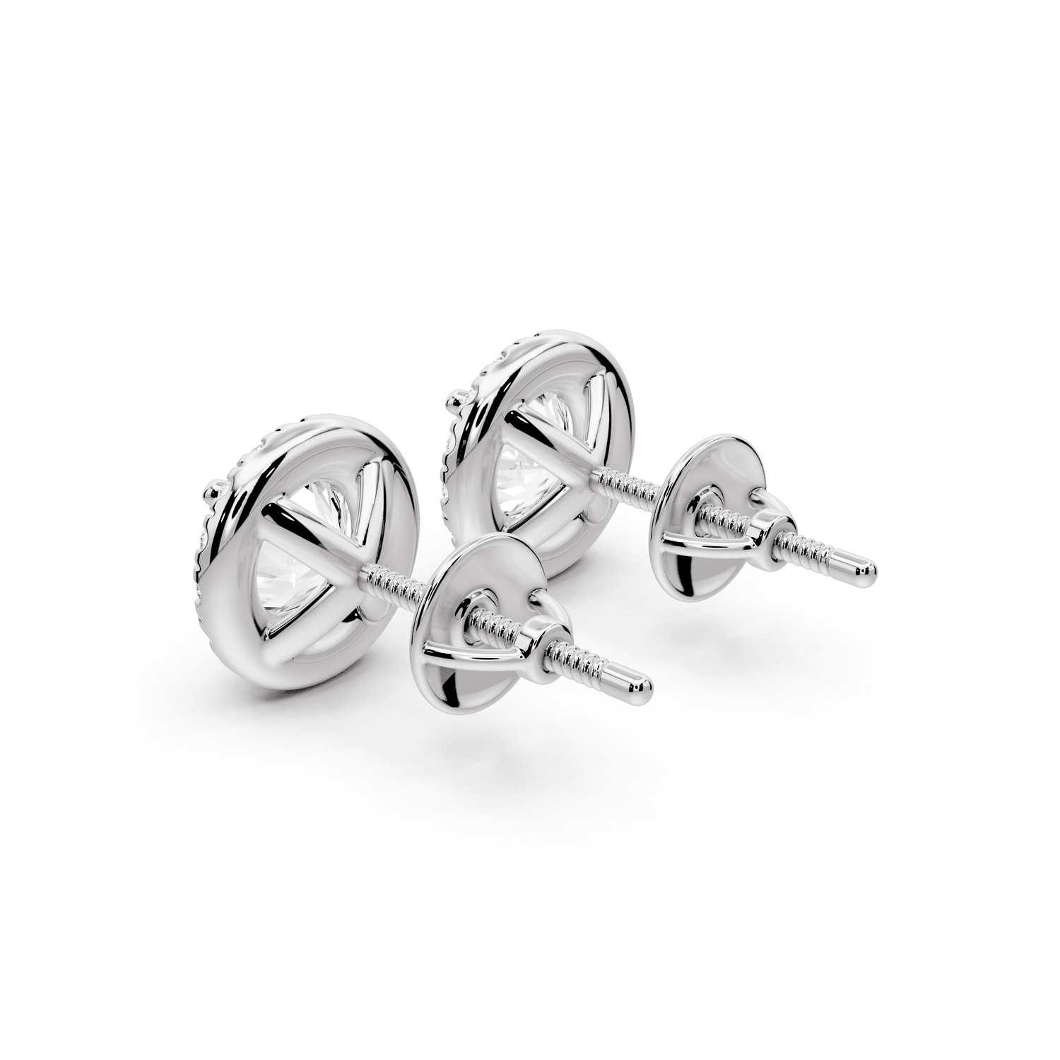 Solis - 2ct 14k white gold Round - Cut Diamond Stud Earrings - Mr. Alex Jewelry