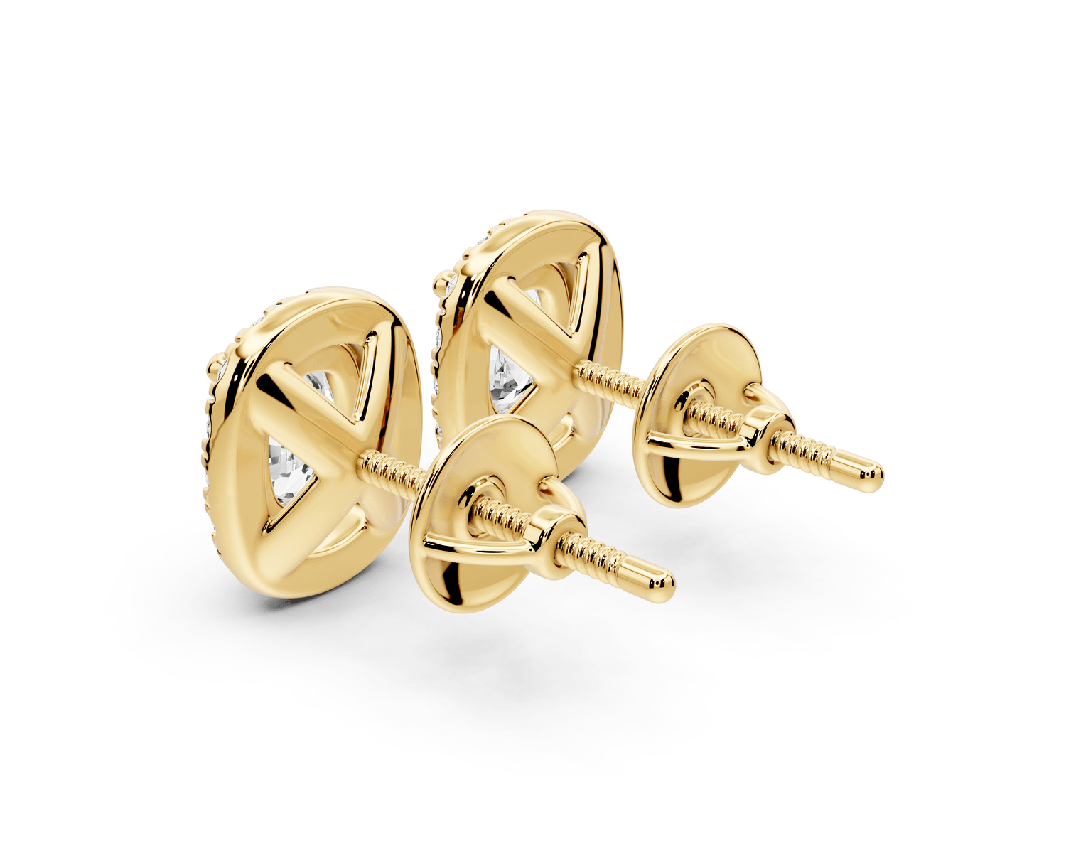 Solis - 2ct 14k yellow gold Elgcushion - Cut Diamond Stud Earrings - Mr. Alex Jewelry