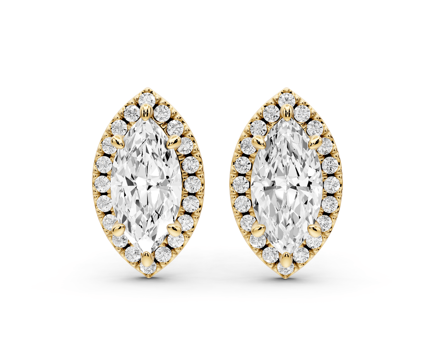 Solis - 2ct 14k yellow gold Marquise - Cut Diamond Stud Earrings - Mr. Alex Jewelry