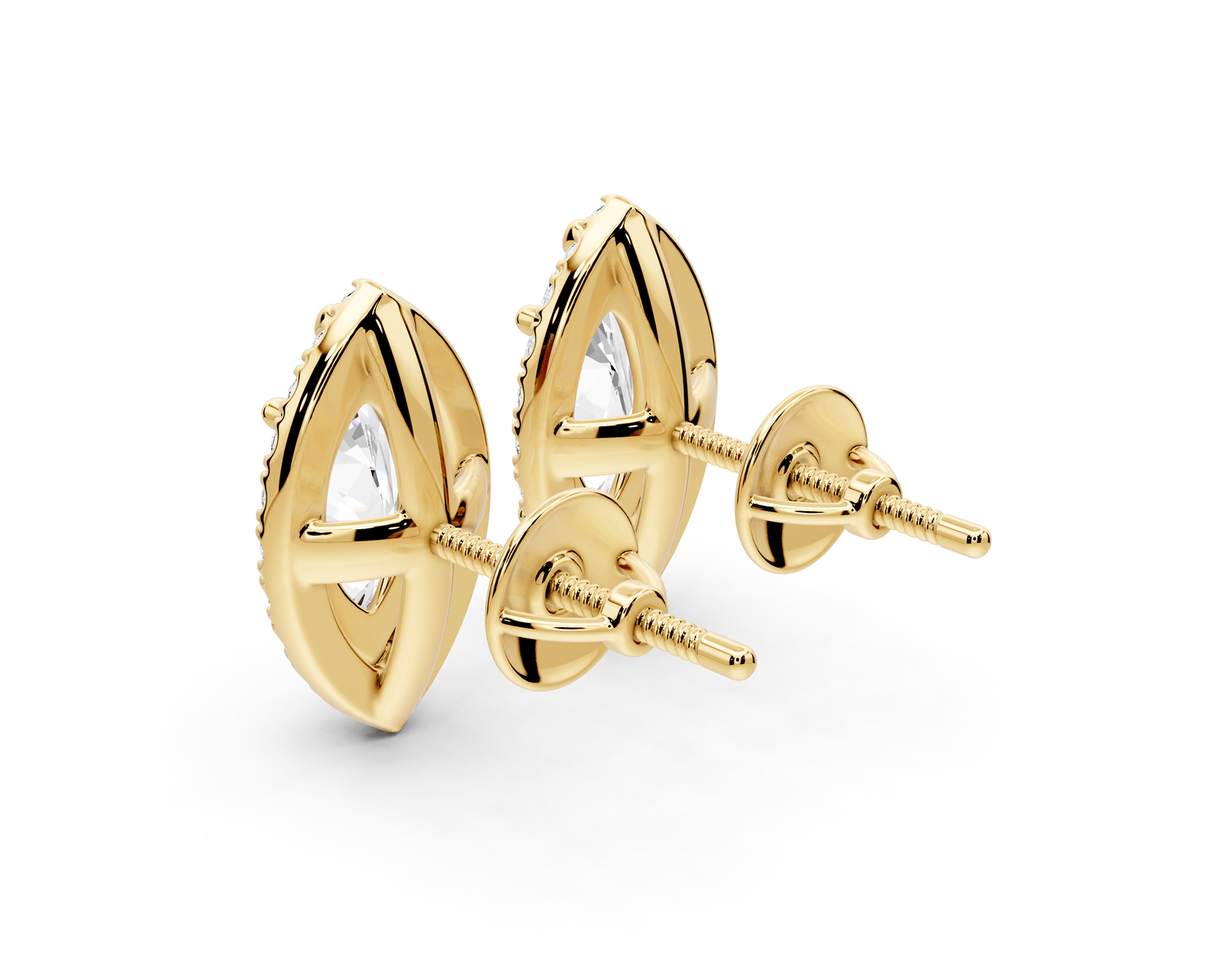 Solis - 2ct 14k yellow gold Marquise - Cut Diamond Stud Earrings - Mr. Alex Jewelry