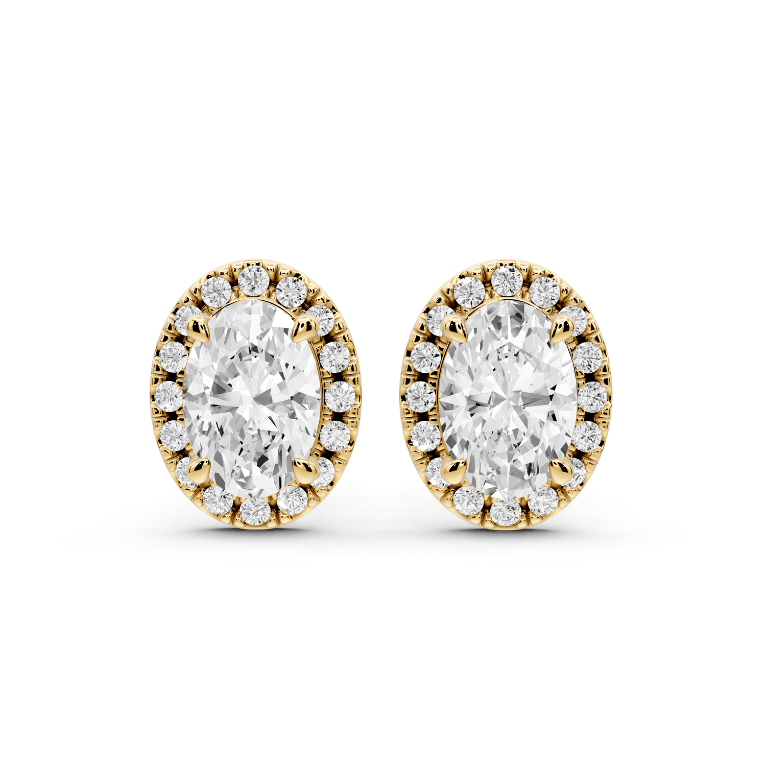 Solis - 2ct 14k yellow gold Oval - Cut Diamond Stud Earrings - Mr. Alex Jewelry
