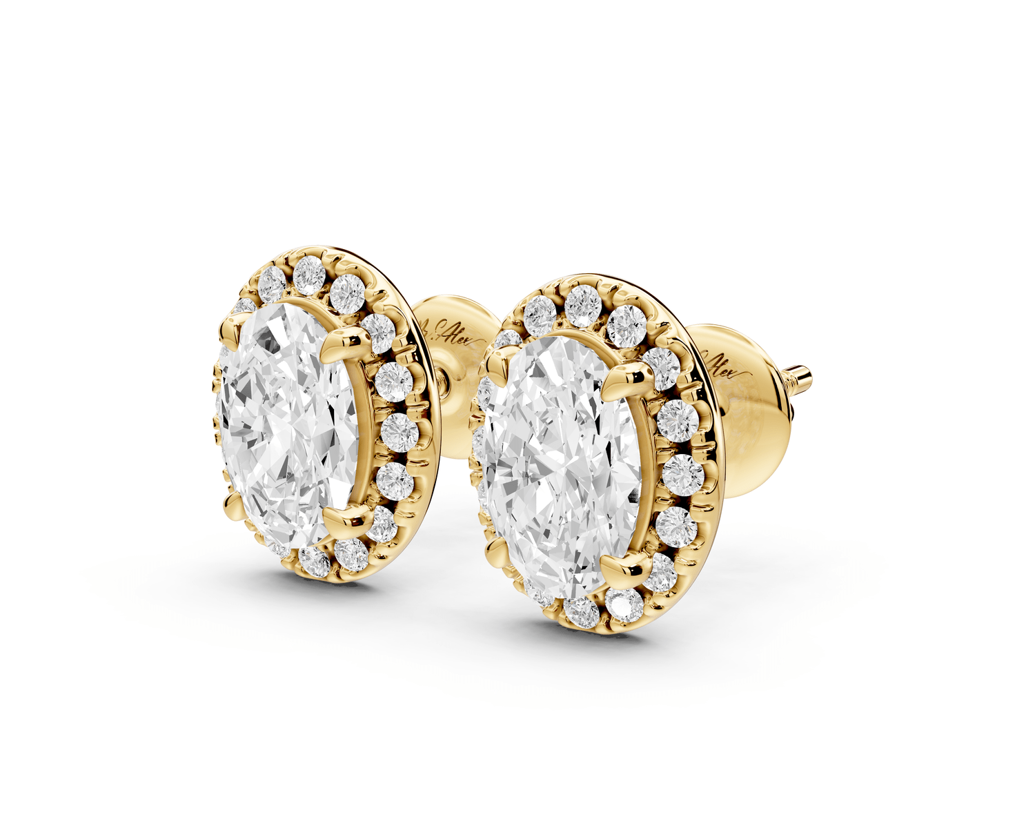 Solis - 2ct 14k yellow gold Oval - Cut Diamond Stud Earrings - Mr. Alex Jewelry