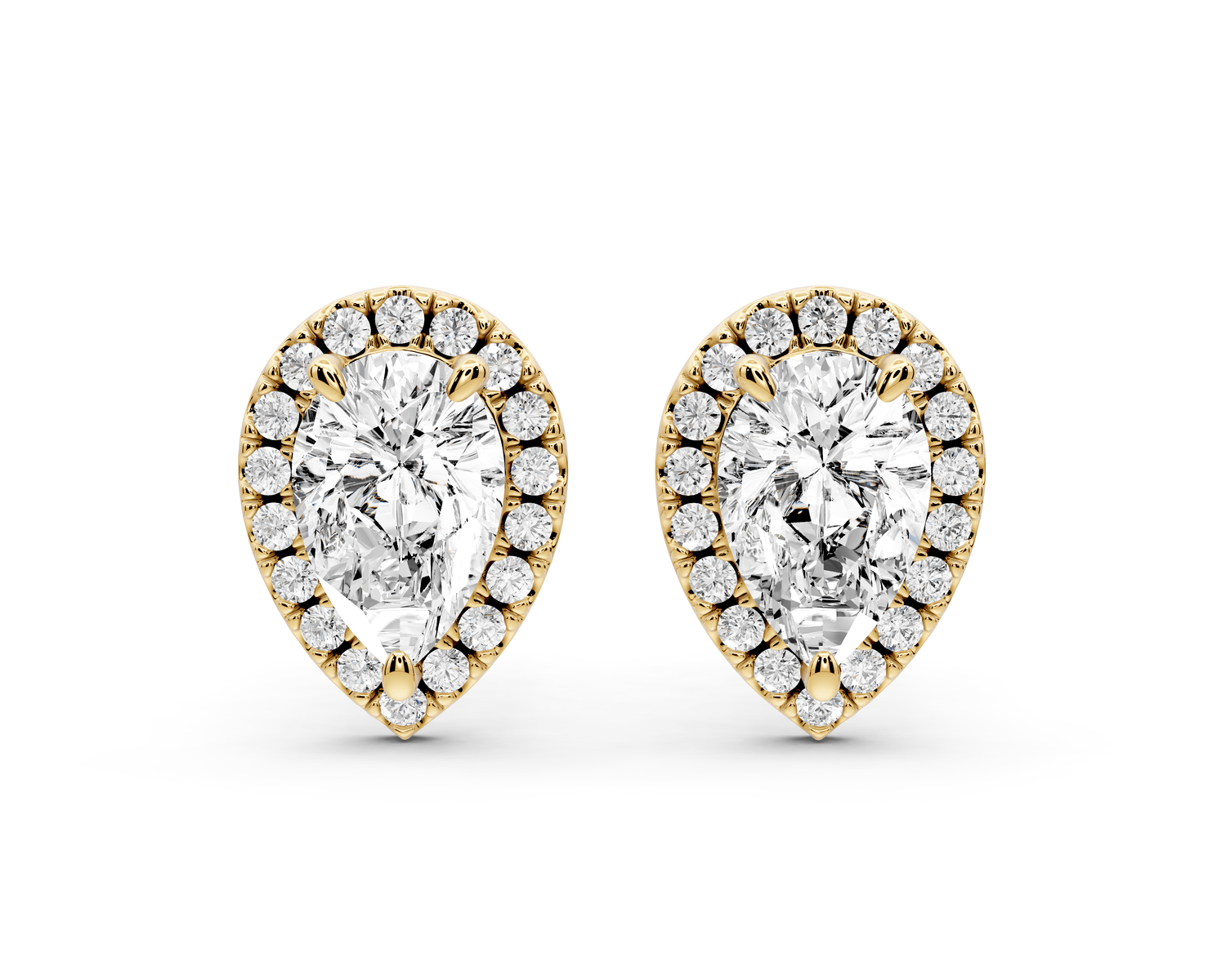 Solis - 2ct 14k yellow gold Pear - Cut Diamond Stud Earrings - Mr. Alex Jewelry