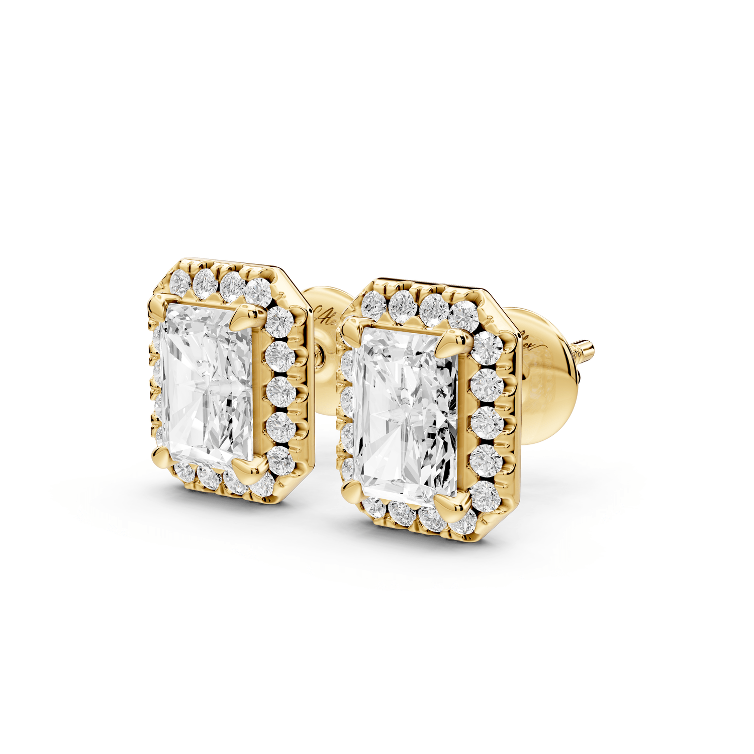 Solis - 2ct 14k yellow gold Radiant - Cut Diamond Stud Earrings - Mr. Alex Jewelry