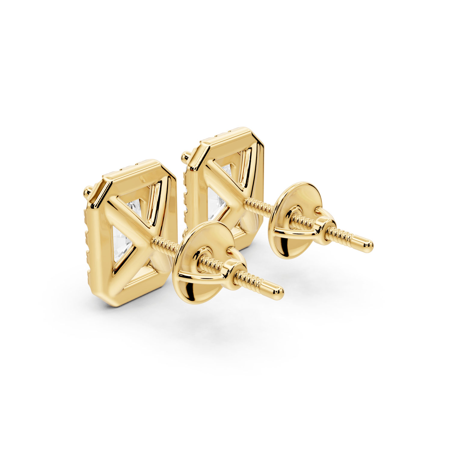 Solis - 2ct 14k yellow gold Radiant - Cut Diamond Stud Earrings - Mr. Alex Jewelry