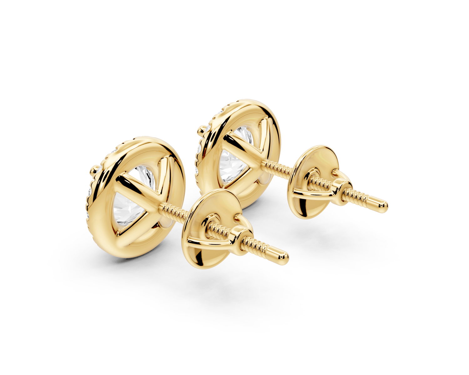 Solis - 2ct 14k yellow gold Round - Cut Diamond Stud Earrings - Mr. Alex Jewelry
