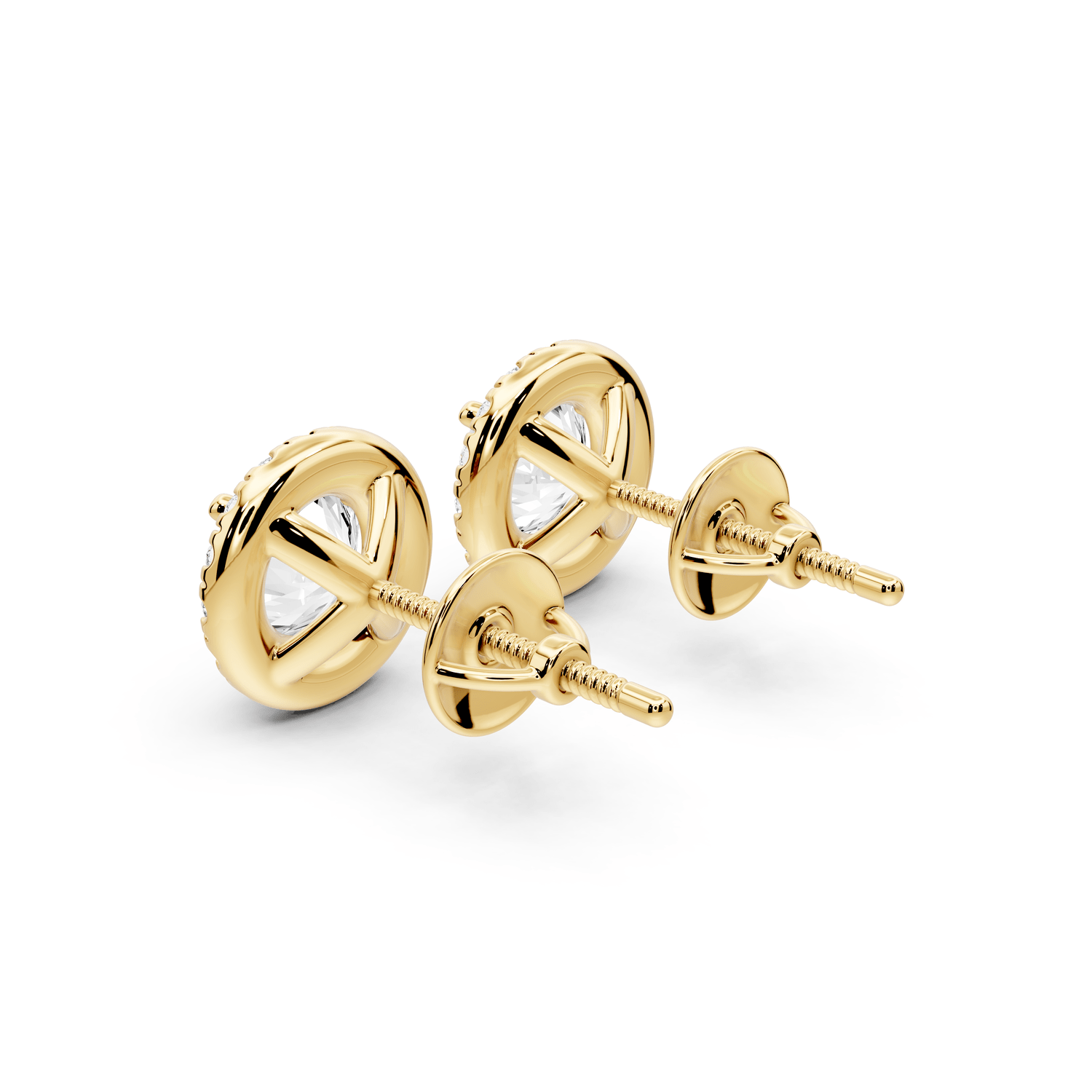 Solis - 2ct 14k yellow gold Round - Cut Diamond Stud Earrings - Mr. Alex Jewelry