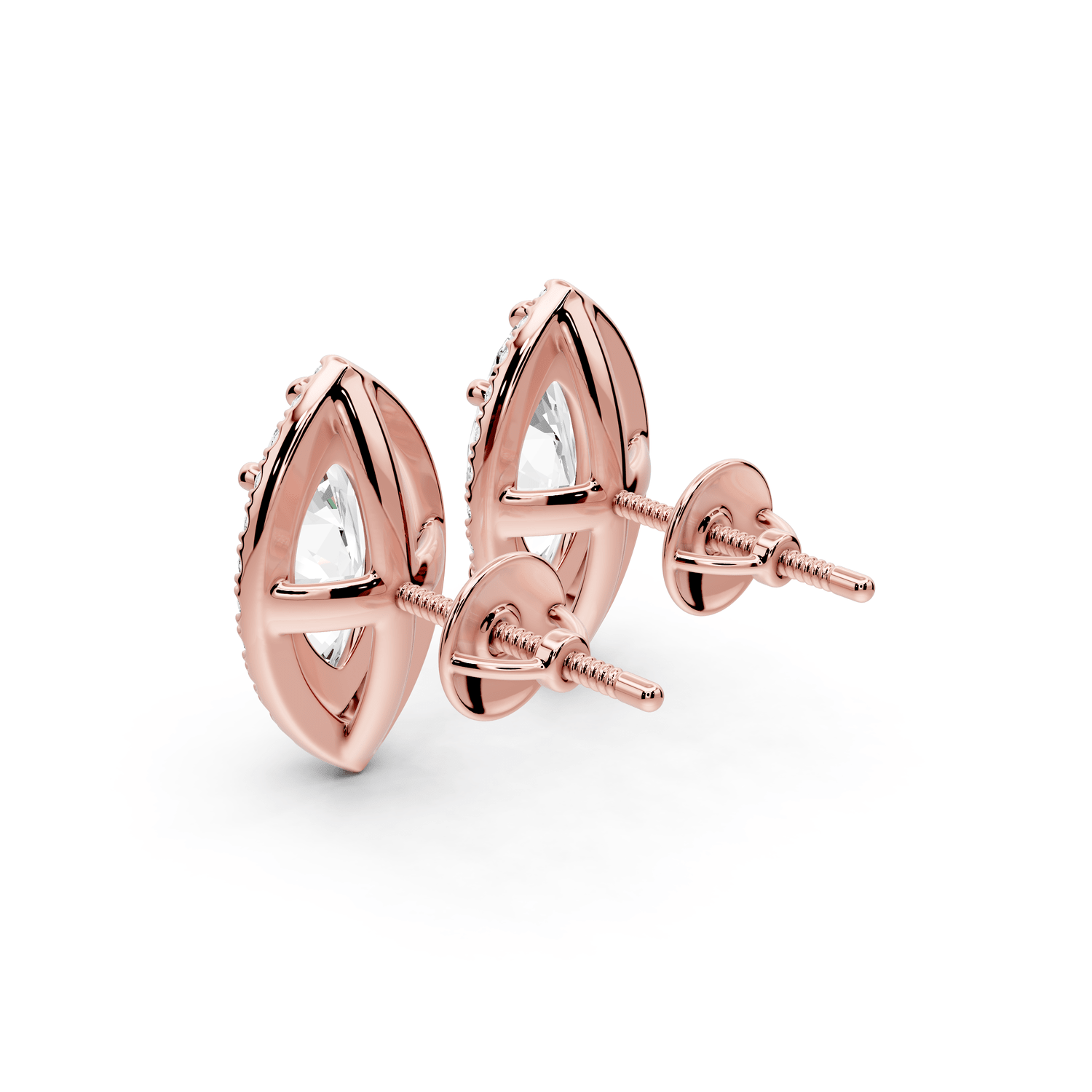 Solis - 3ct 14k rose gold Marquise - Cut Diamond Stud Earrings - Mr. Alex Jewelry