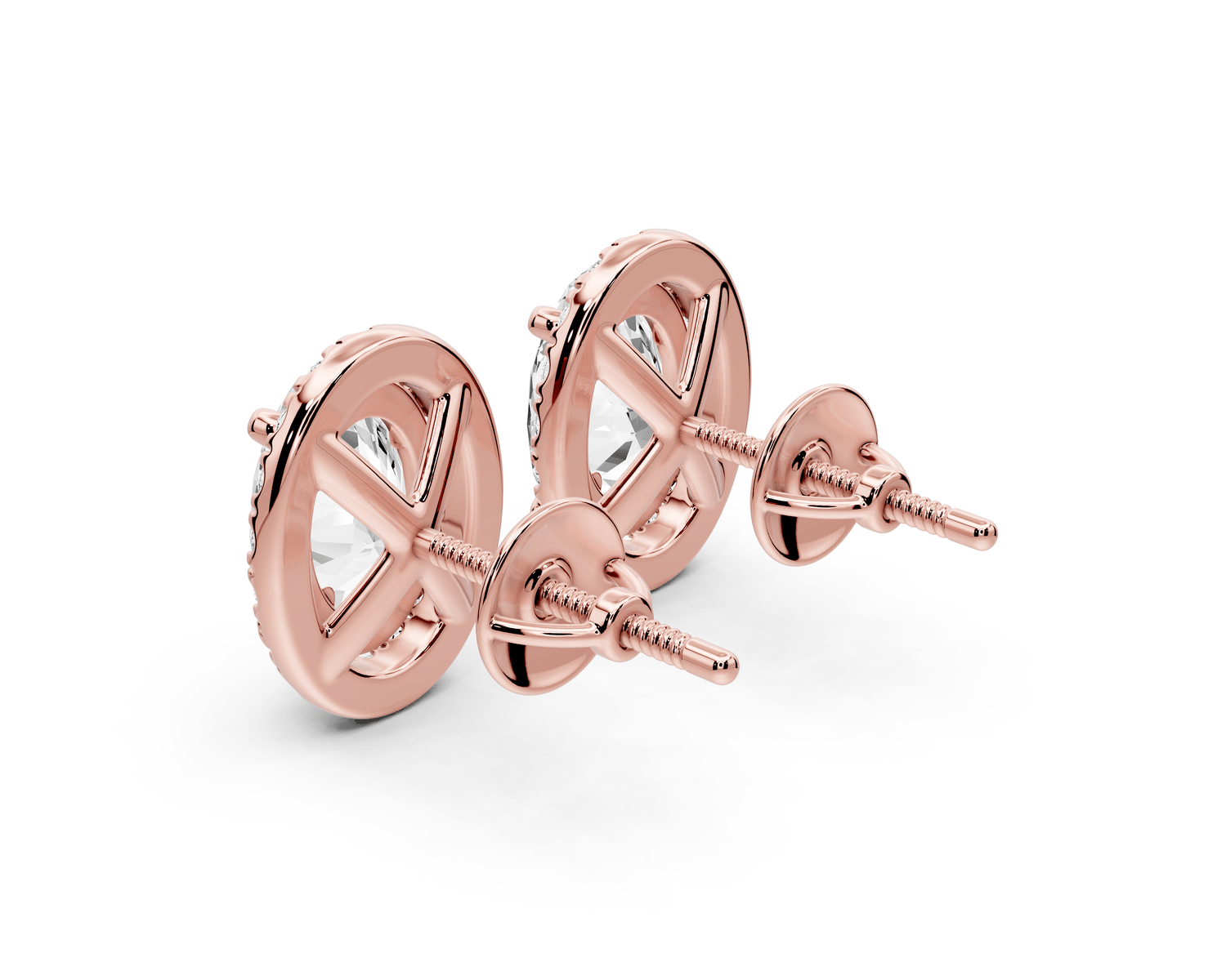Solis - 3ct 14k rose gold Oval - Cut Diamond Stud Earrings - Mr. Alex Jewelry