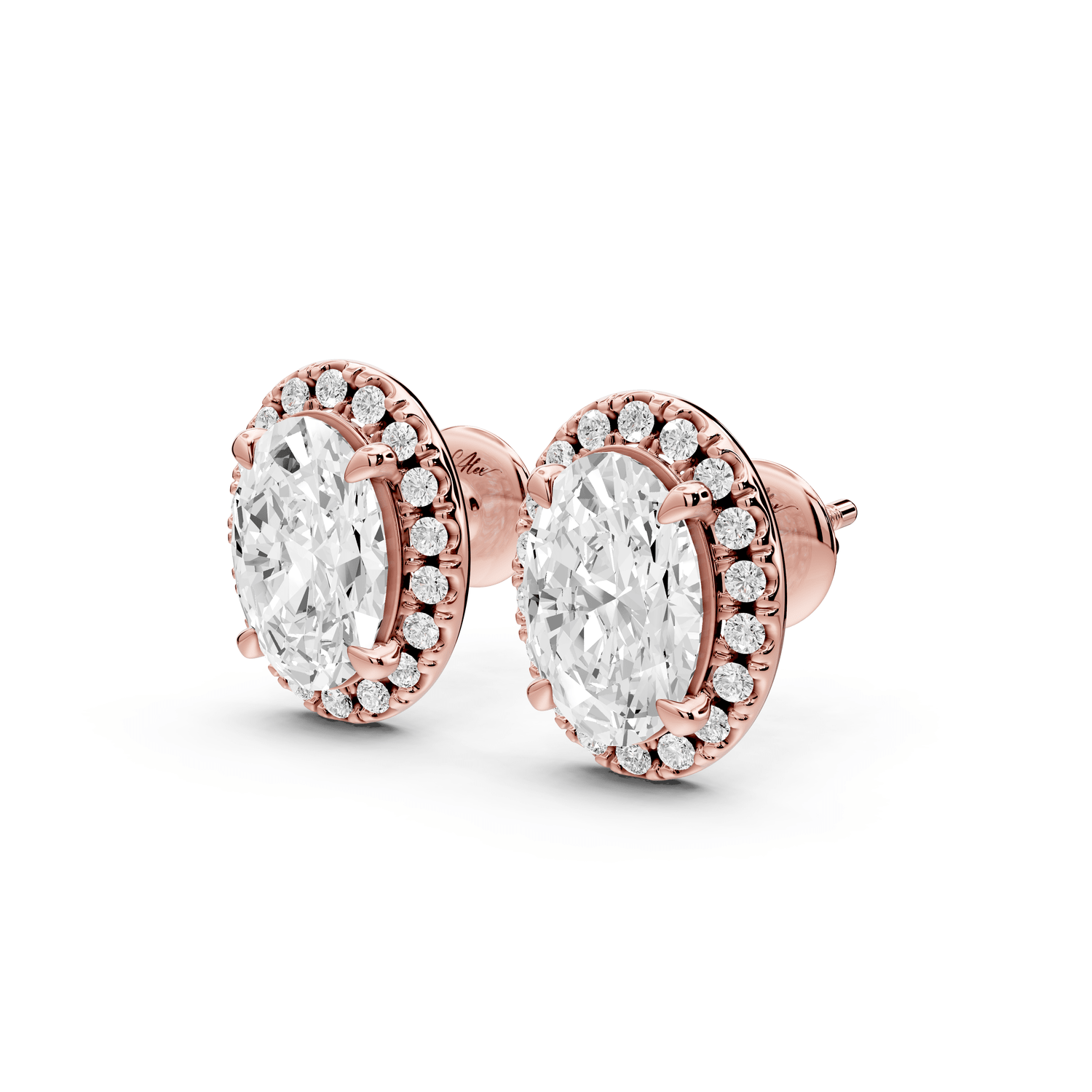 Solis - 3ct 14k rose gold Oval - Cut Diamond Stud Earrings - Mr. Alex Jewelry