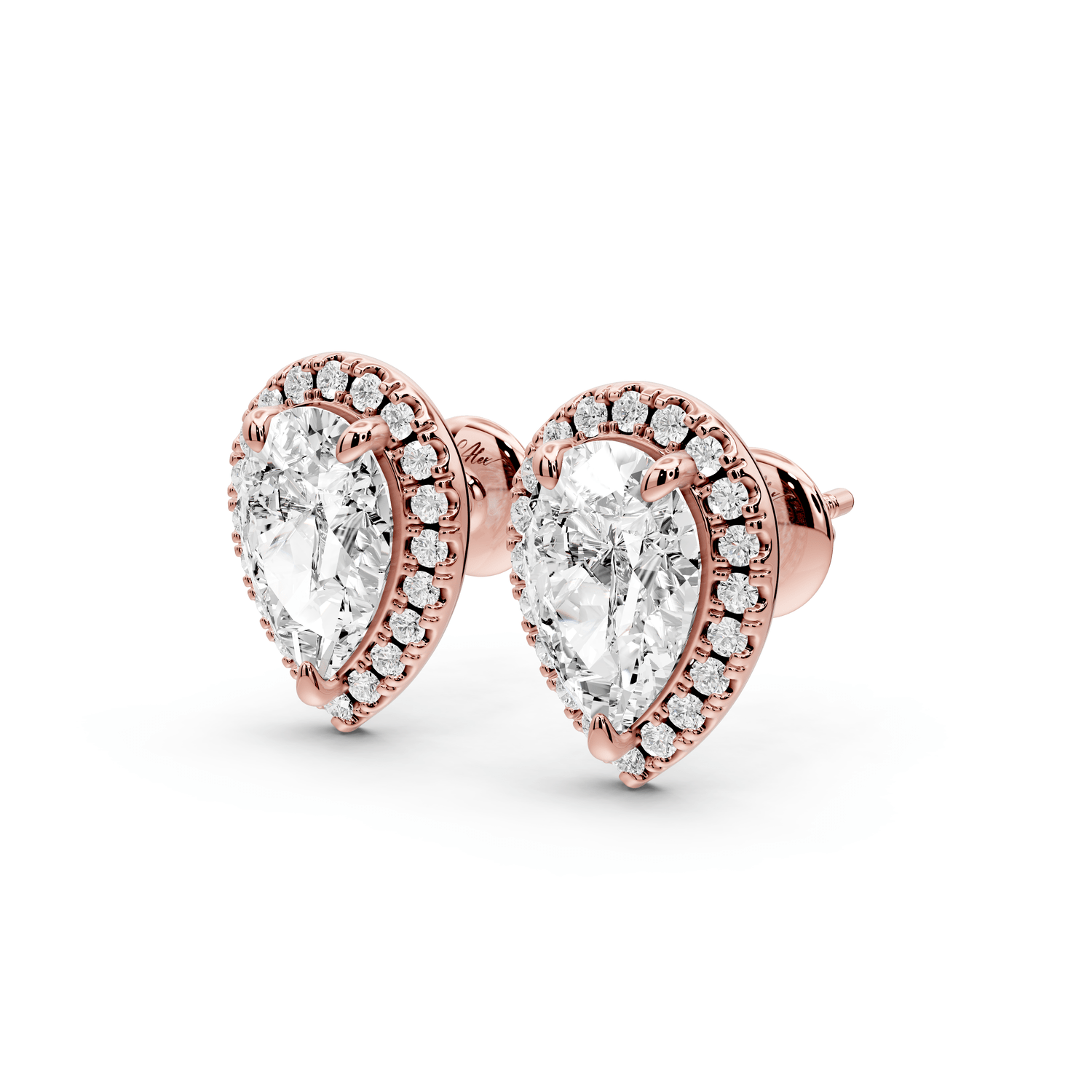 Solis - 3ct 14k rose gold Pear - Cut Diamond Stud Earrings - Mr. Alex Jewelry