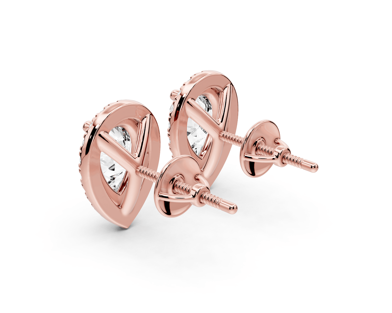 Solis - 3ct 14k rose gold Pear - Cut Diamond Stud Earrings - Mr. Alex Jewelry