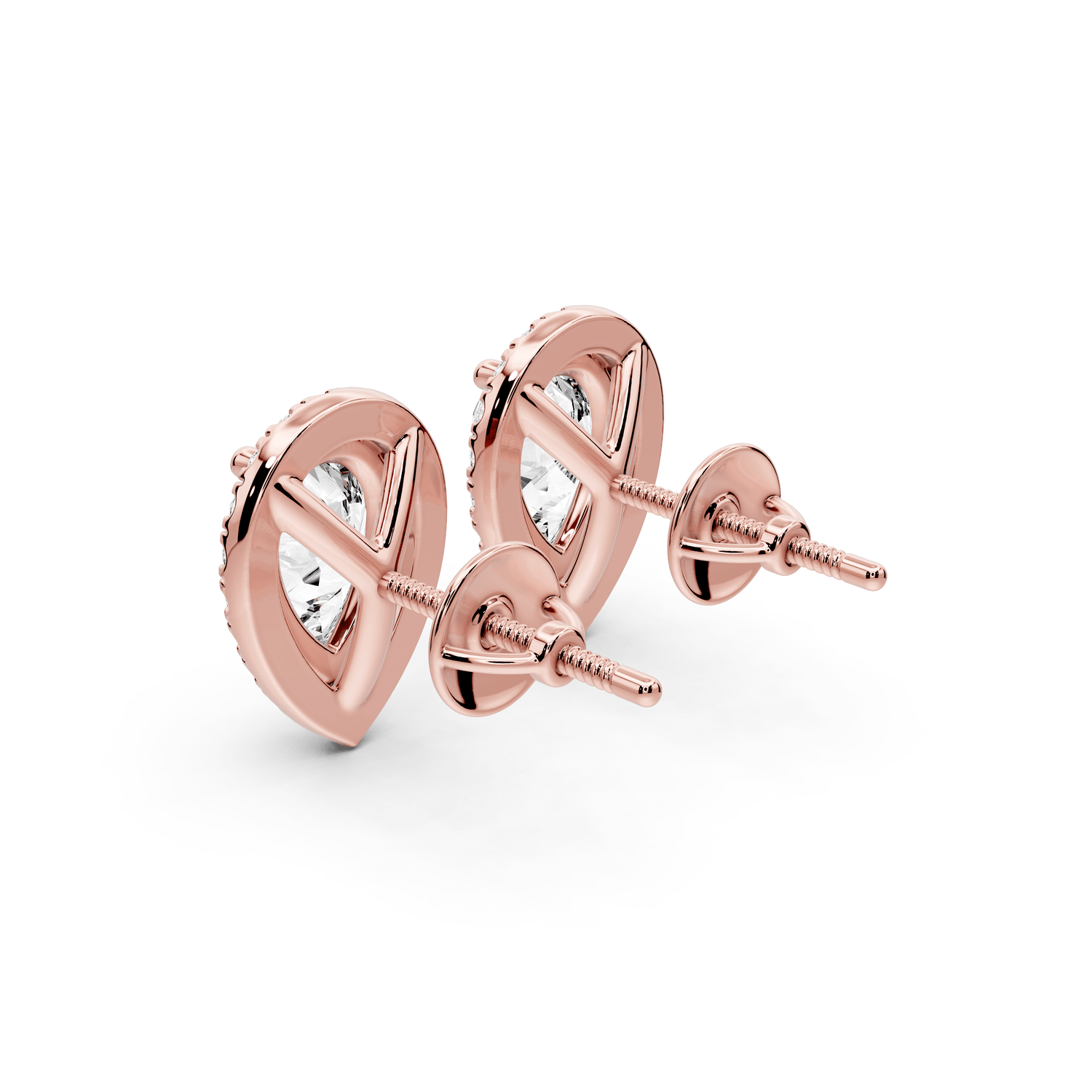 Solis - 3ct 14k rose gold Pear - Cut Diamond Stud Earrings - Mr. Alex Jewelry