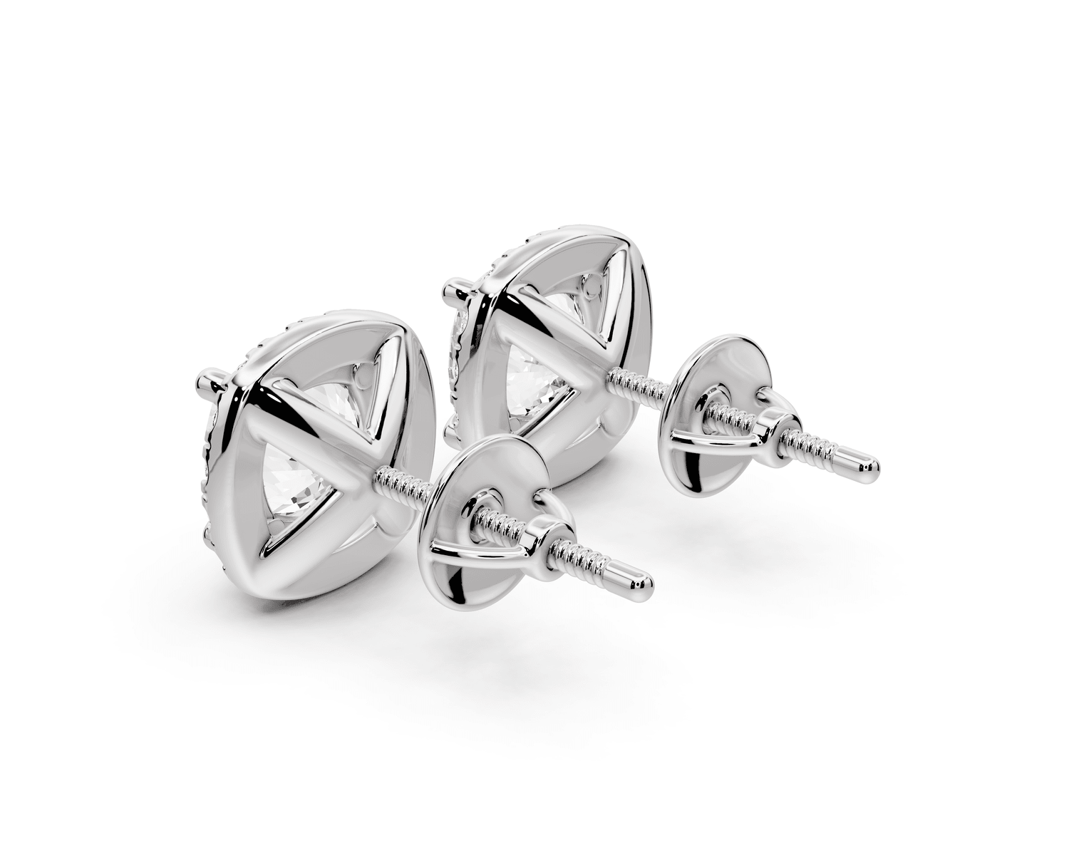 Solis - 3ct 14k white gold Cushion - Cut Diamond Stud Earrings - Mr. Alex Jewelry
