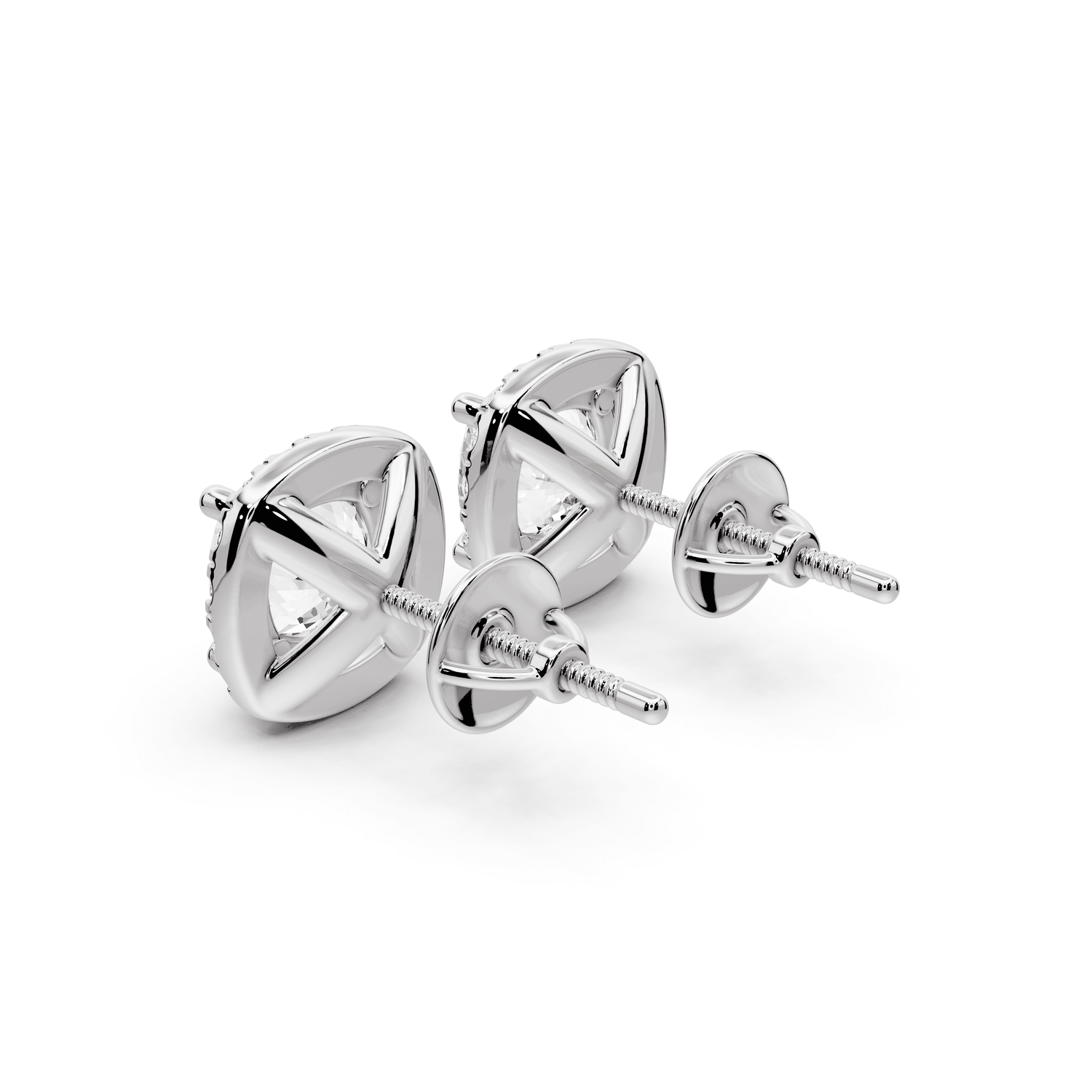 Solis - 3ct 14k white gold Cushion - Cut Diamond Stud Earrings - Mr. Alex Jewelry