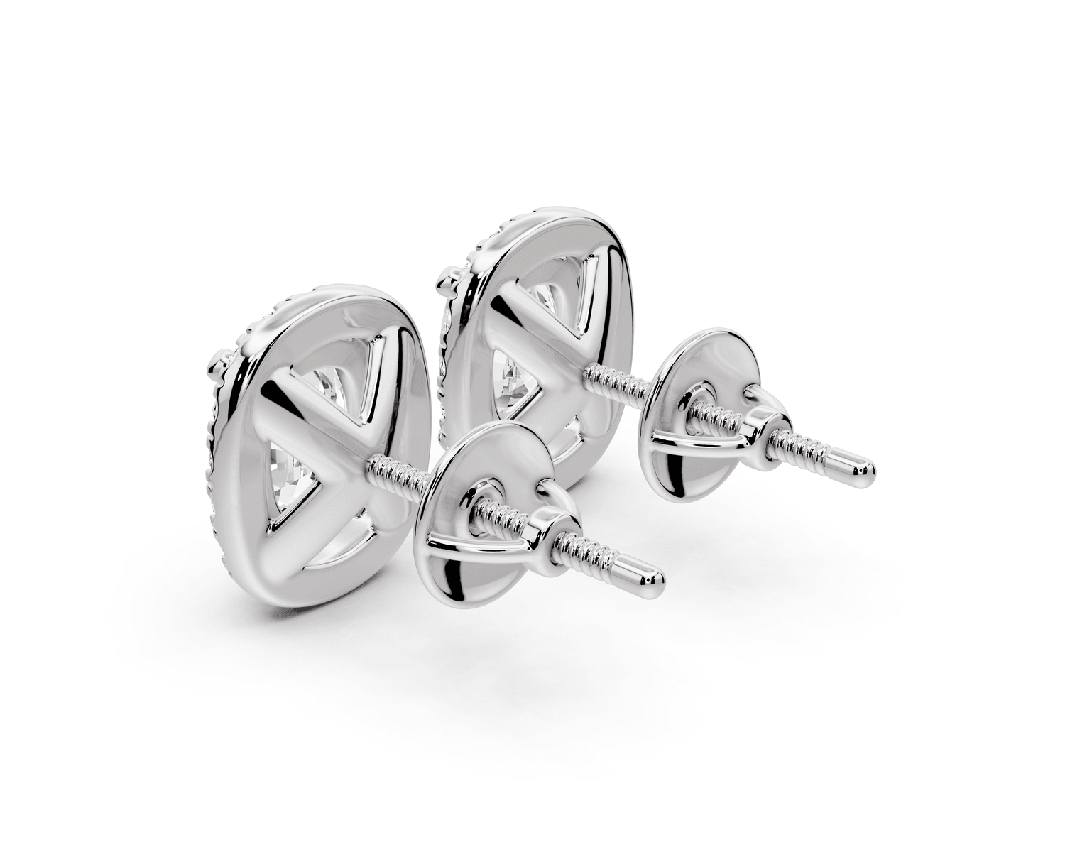 Solis - 3ct 14k white gold Elgcushion - Cut Diamond Stud Earrings - Mr. Alex Jewelry