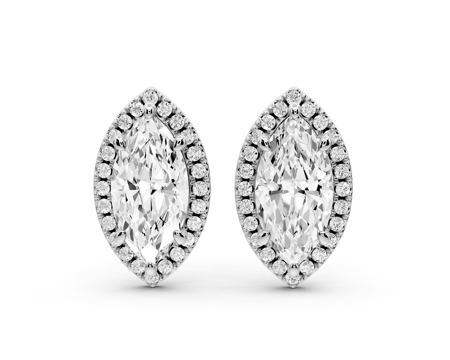 Solis - 3ct 14k white gold Marquise - Cut Diamond Stud Earrings - Mr. Alex Jewelry