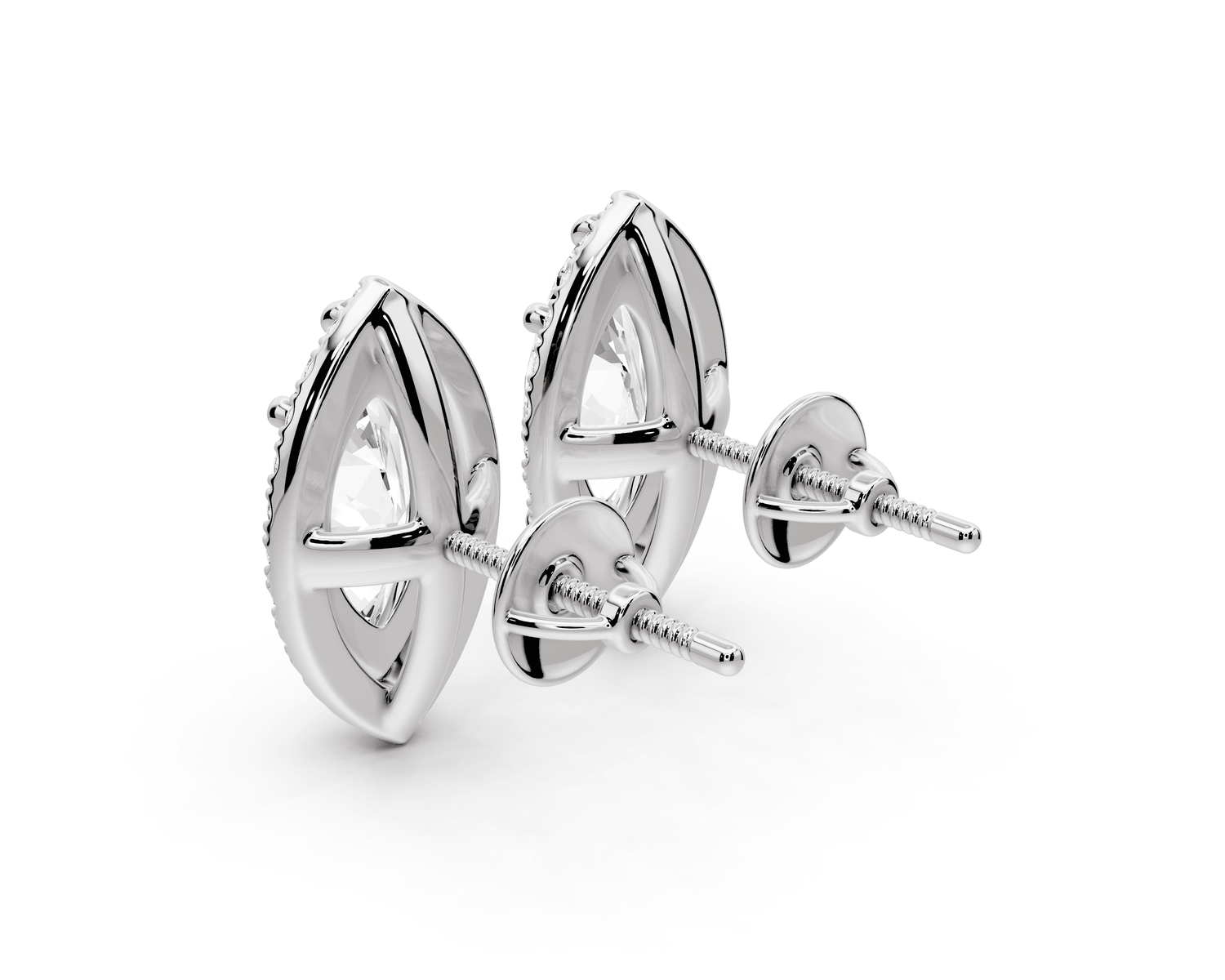 Solis - 3ct 14k white gold Marquise - Cut Diamond Stud Earrings - Mr. Alex Jewelry