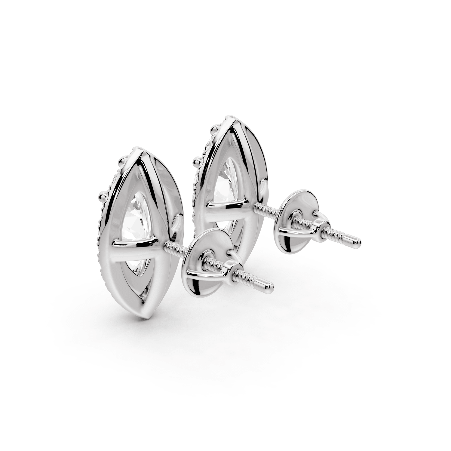 Solis - 3ct 14k white gold Marquise - Cut Diamond Stud Earrings - Mr. Alex Jewelry