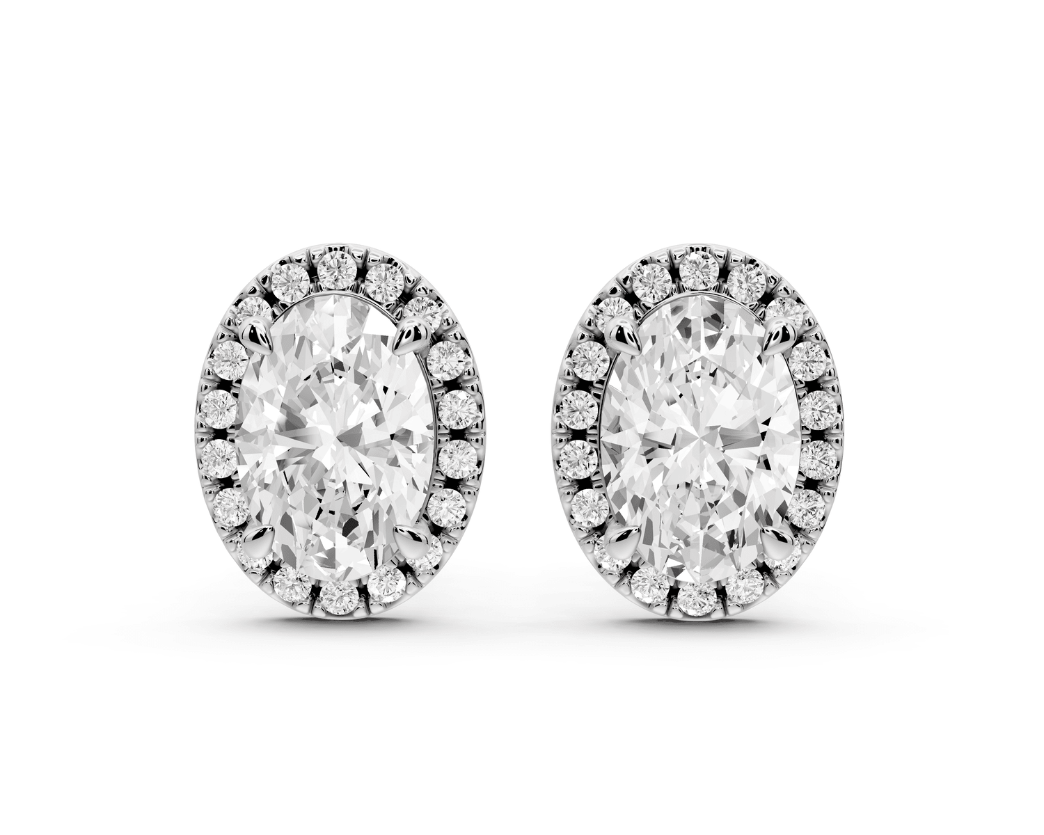 Solis - 3ct 14k white gold Oval - Cut Diamond Stud Earrings - Mr. Alex Jewelry
