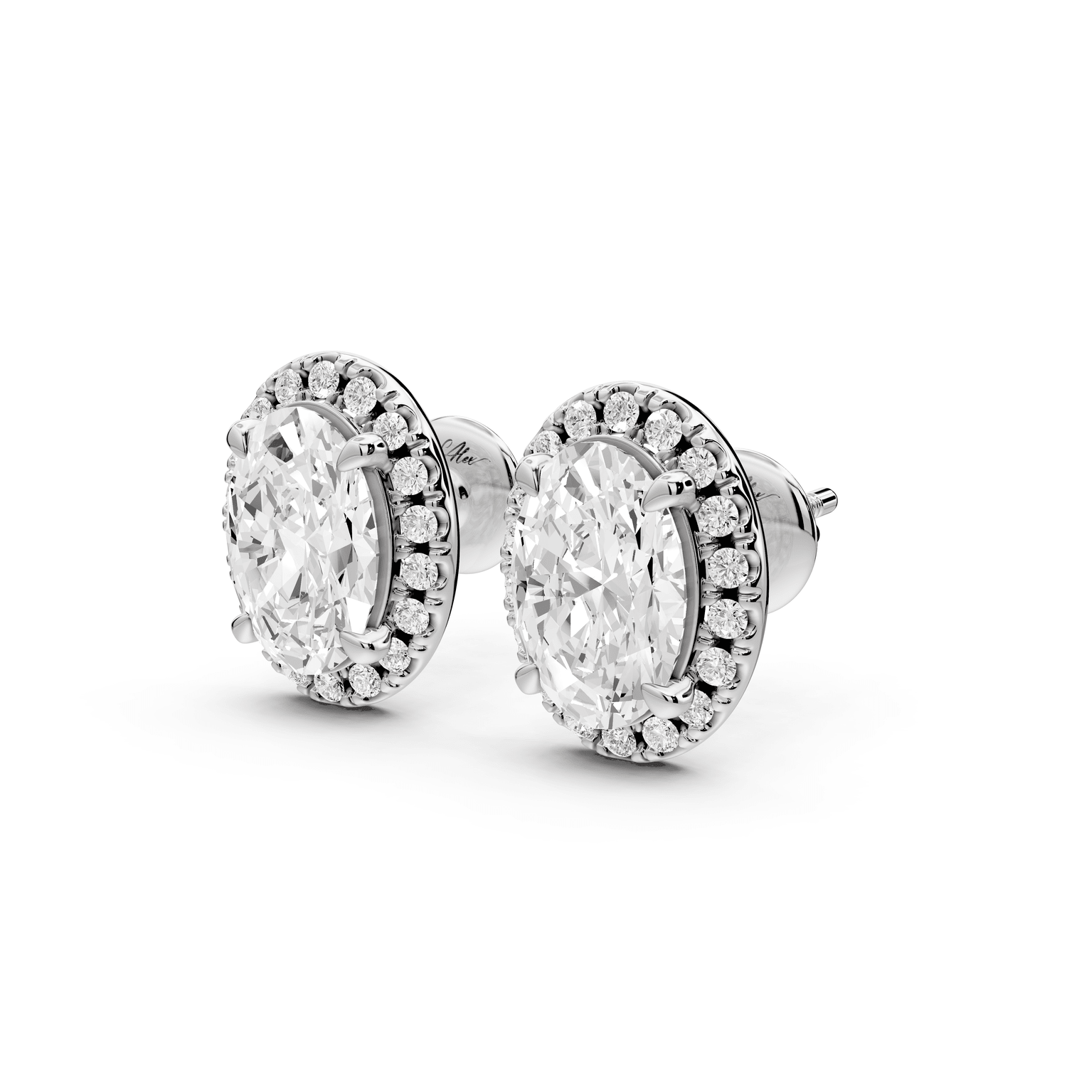 Solis - 3ct 14k white gold Oval - Cut Diamond Stud Earrings - Mr. Alex Jewelry