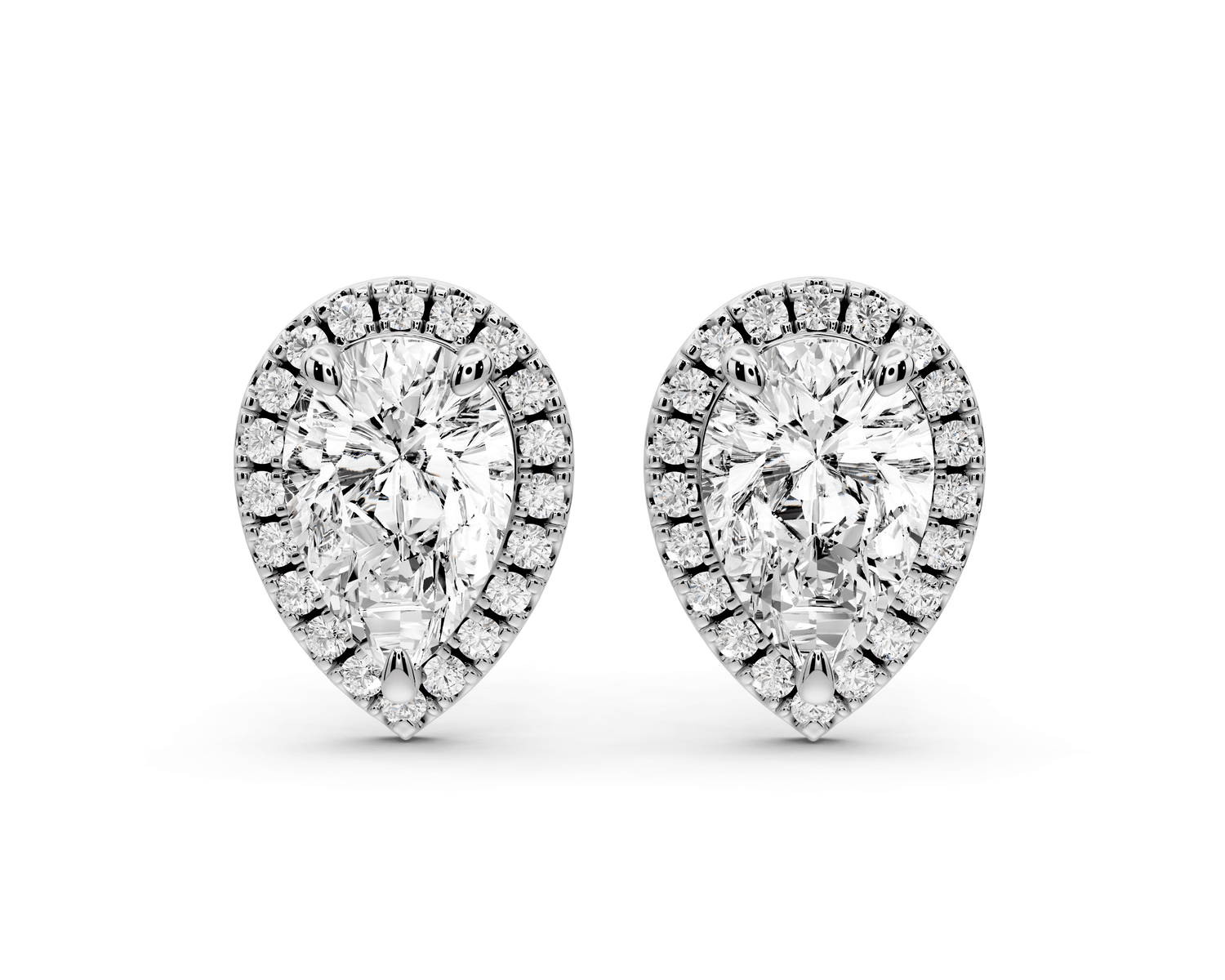 Solis - 3ct 14k white gold Pear - Cut Diamond Stud Earrings - Mr. Alex Jewelry