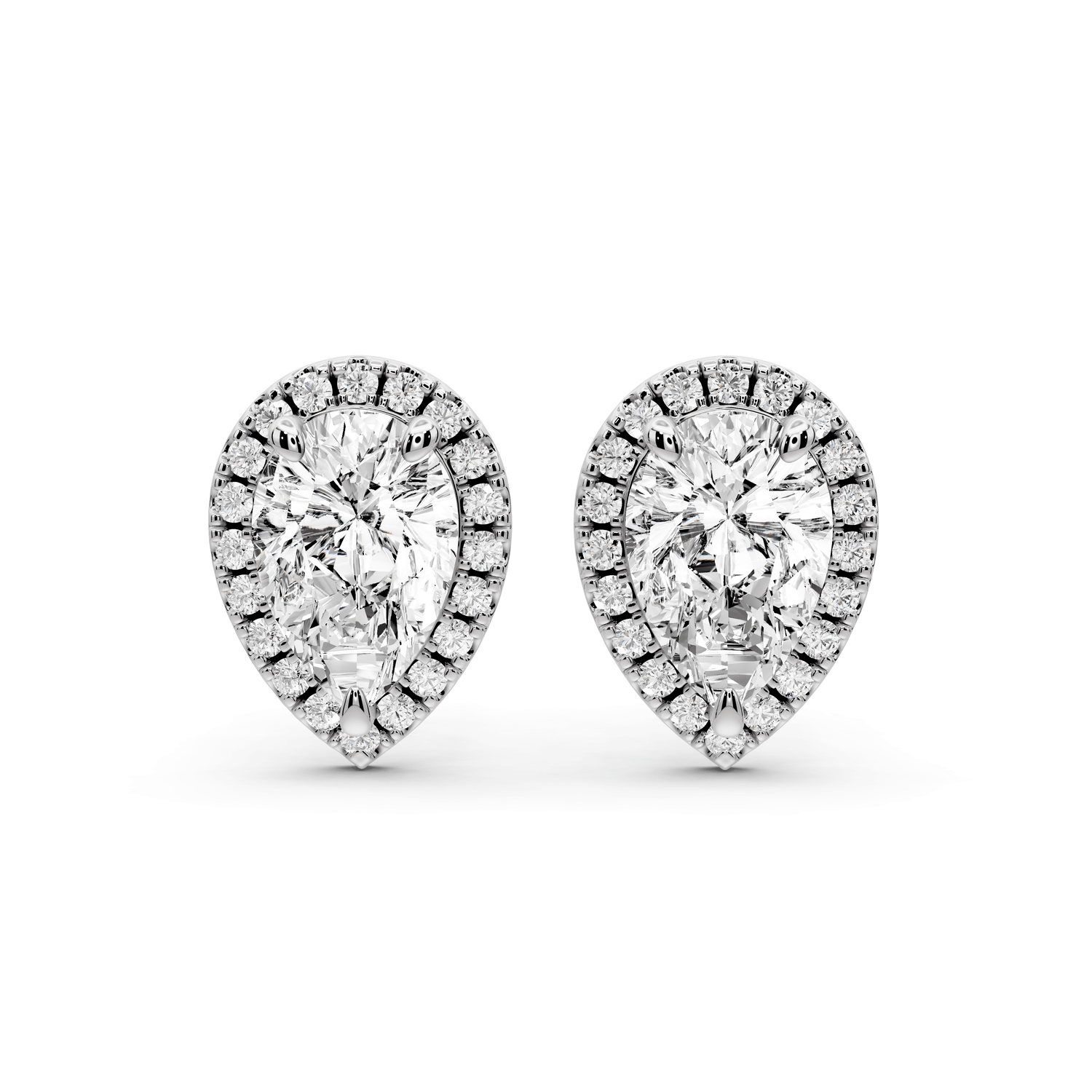 Solis - 3ct 14k white gold Pear - Cut Diamond Stud Earrings - Mr. Alex Jewelry